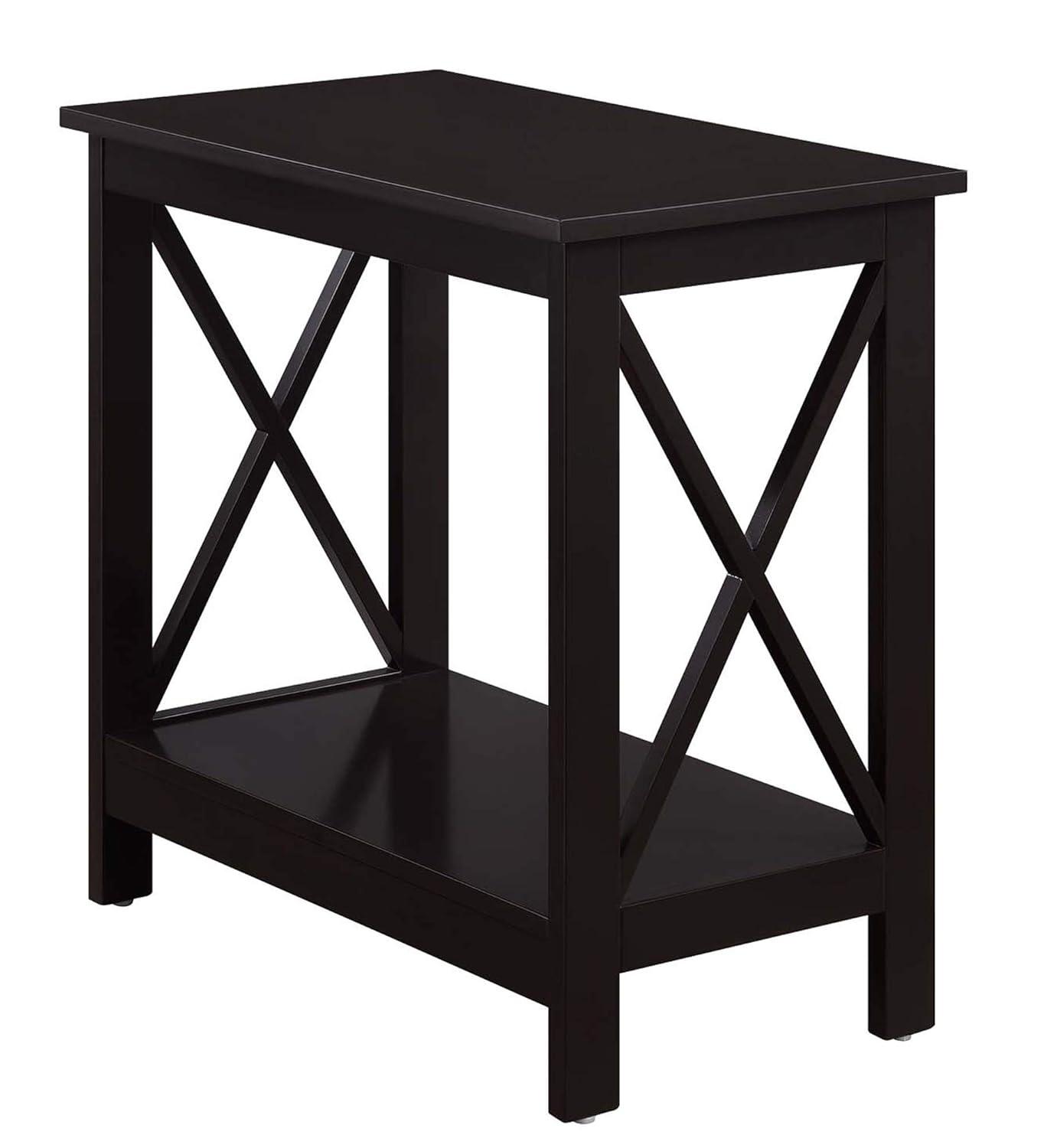 23.75 x 12 x 23.75 in. Oxford Chairside End Table with Shelf, Espresso