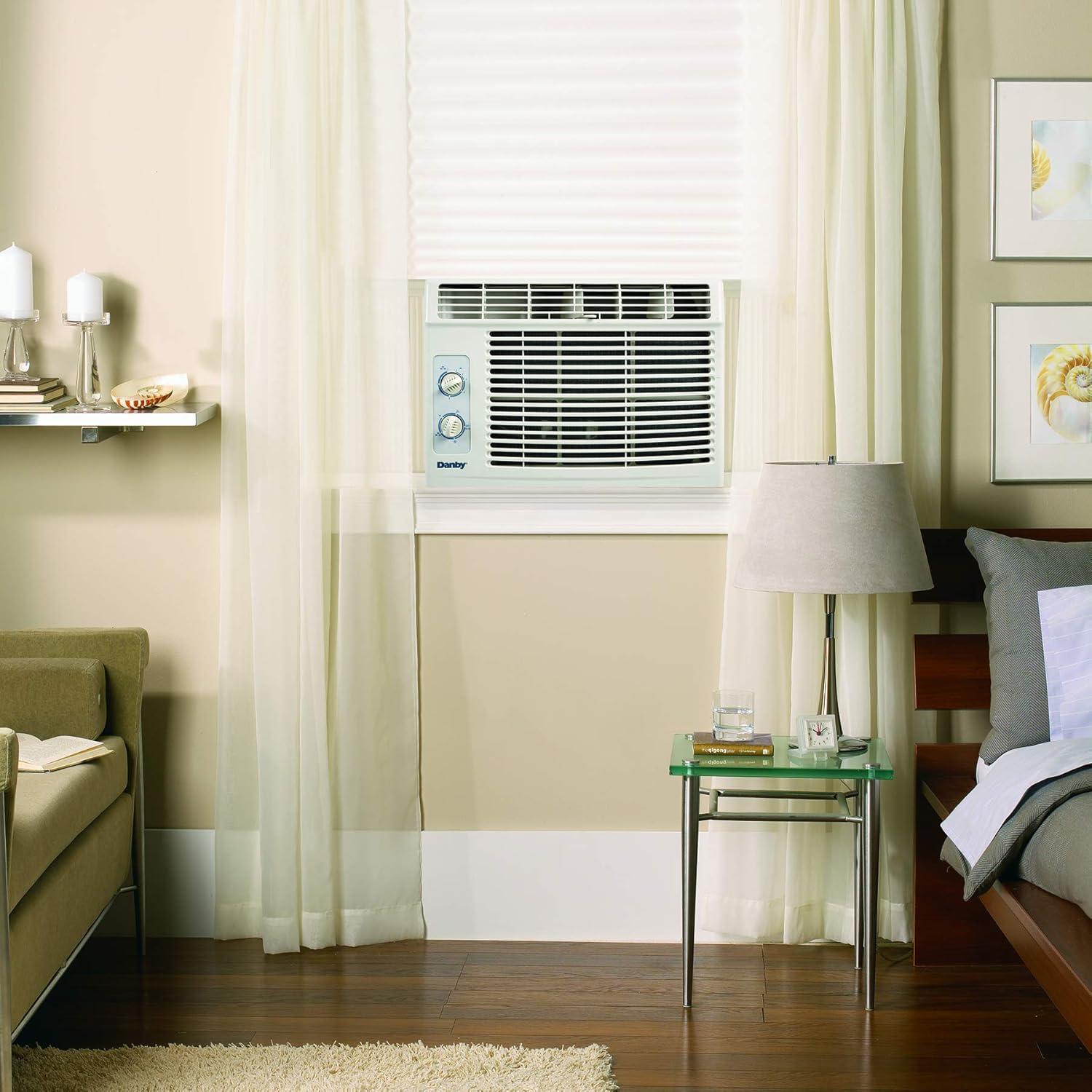 White Compact 5000 BTU Window Air Conditioner