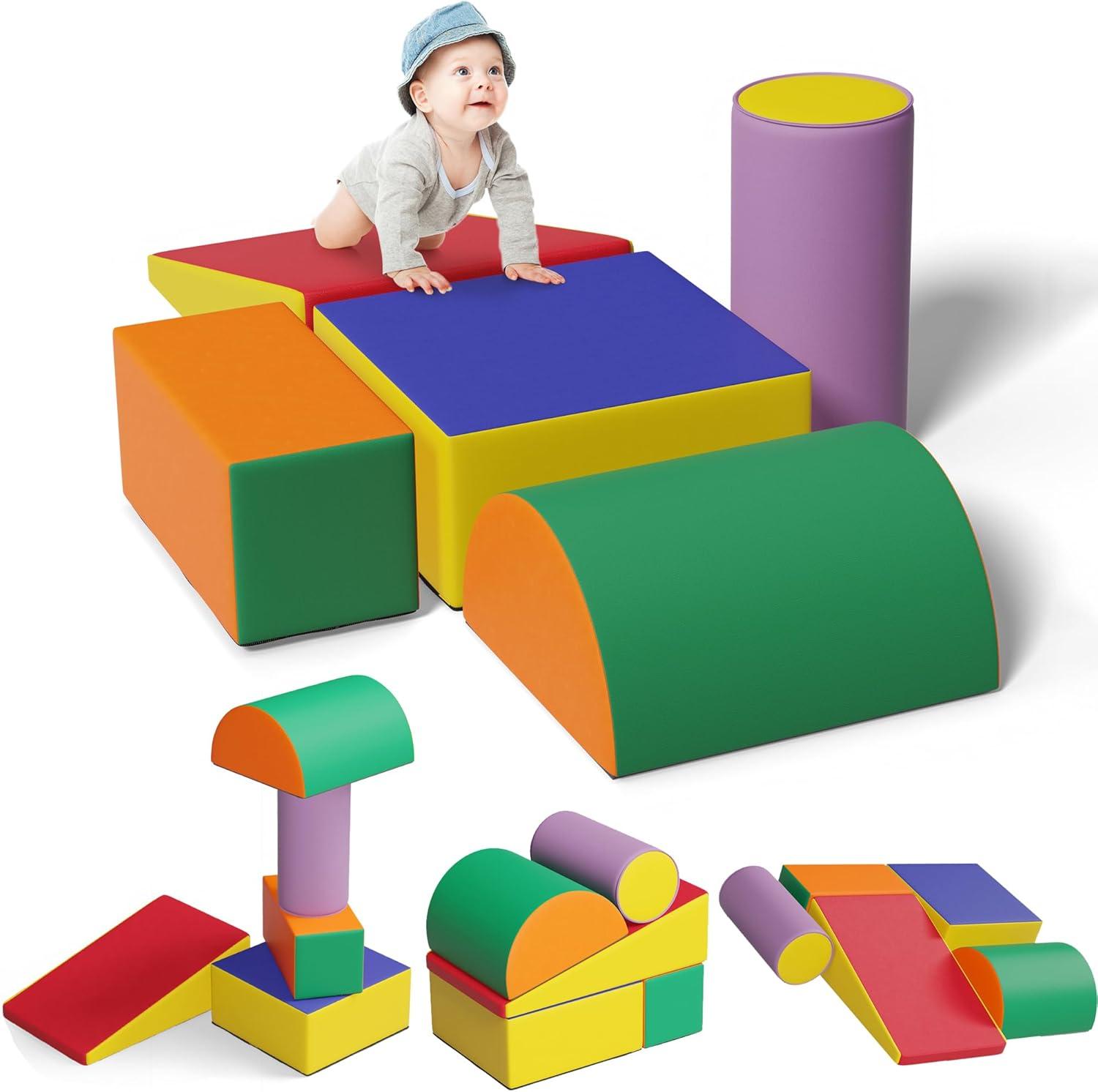 Climb And Crawl Activity Play Set - 5 Piece Soft Zone Climbing Blocks Lightweight Foam Shape Toy – Play22Usa