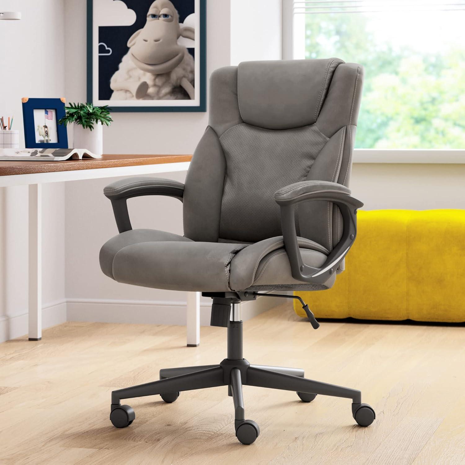 Serta Connor Office Chair Gray Bonded Leather