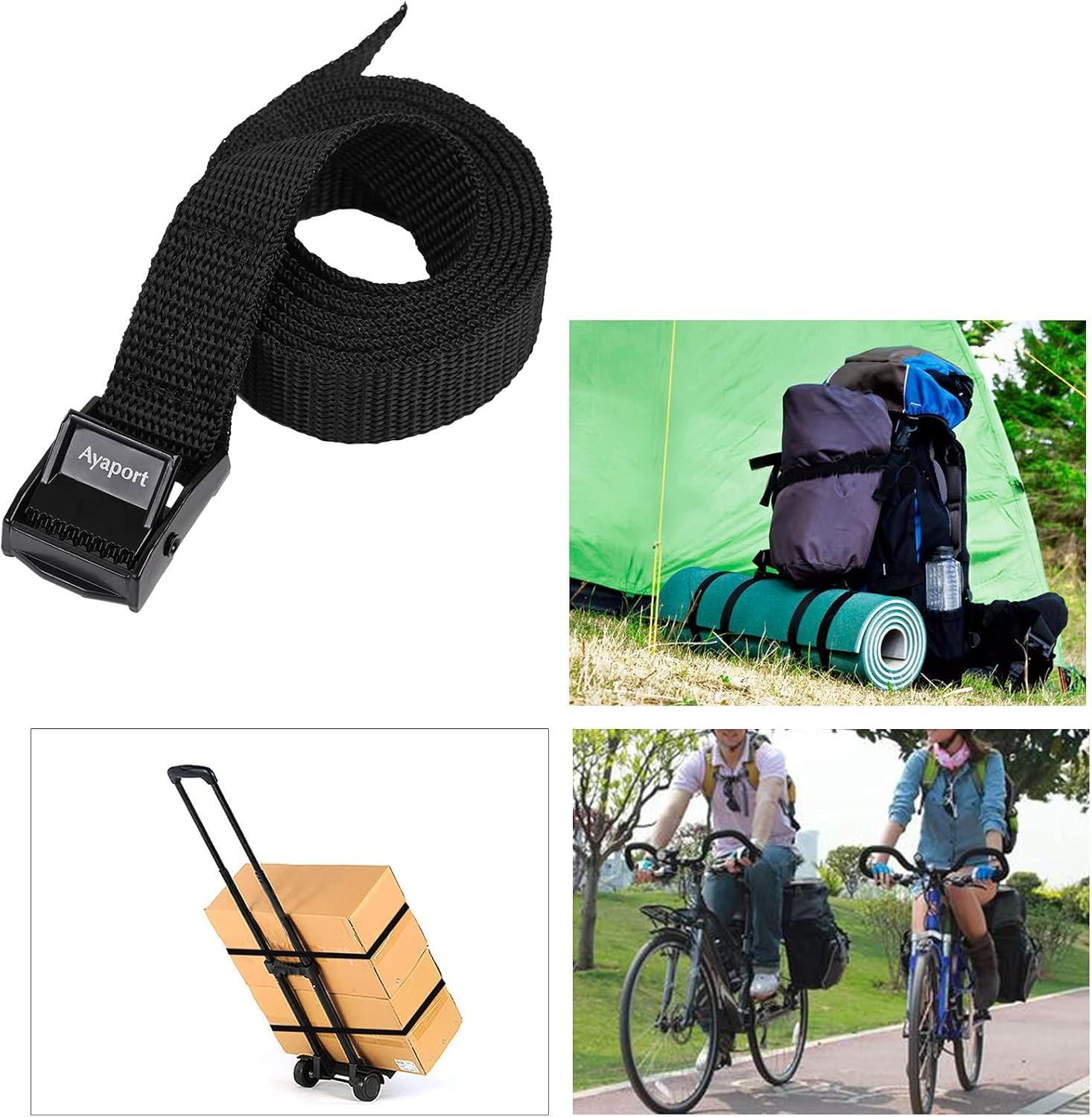 Ayaport Lashing Straps with Buckles Adjustable Cam Buckle Tie Down Cinch Strap for Packing Black 4 Pack