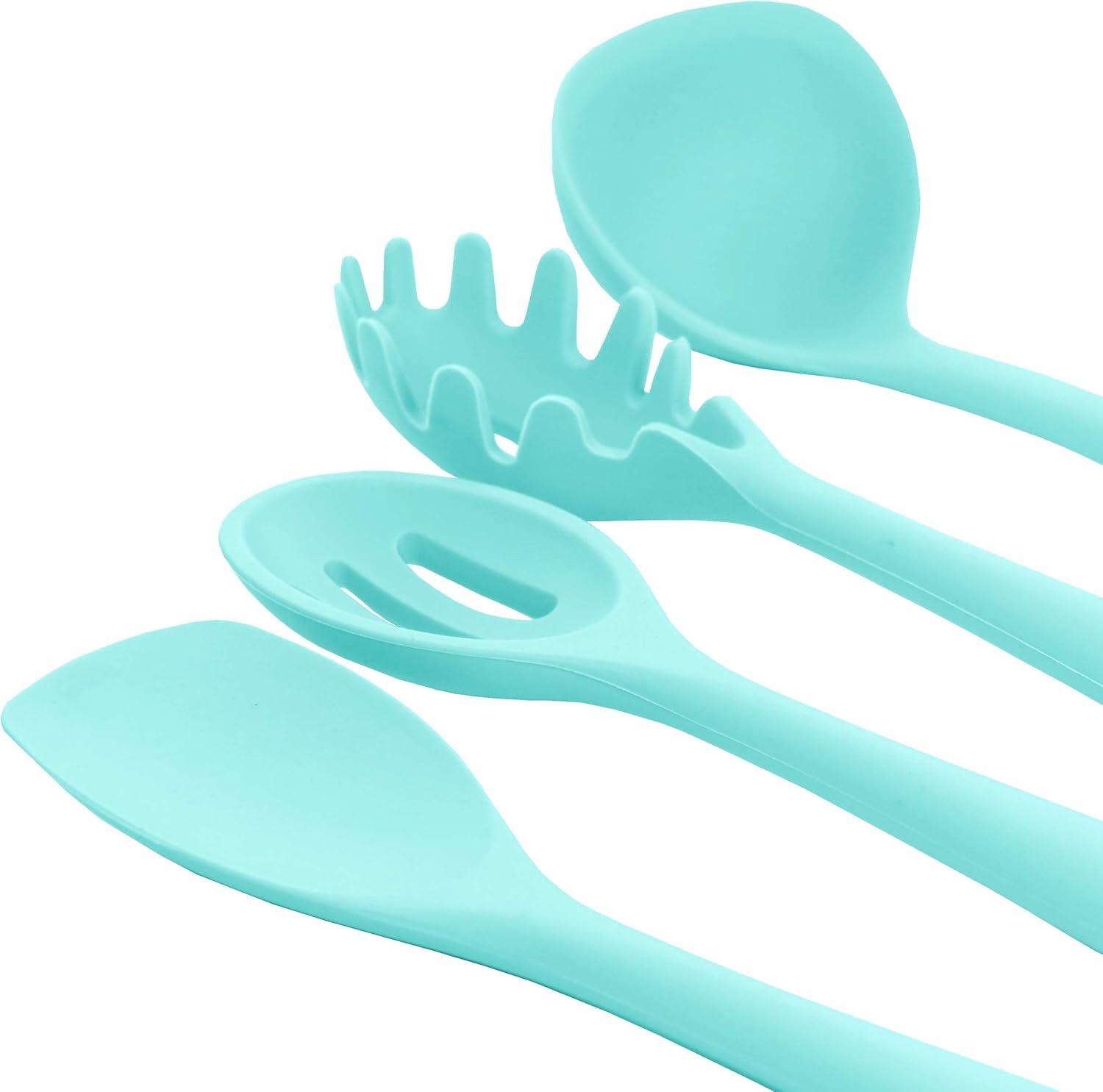 MegaChef Light Teal Silicone Cooking Utensils, Set of 12