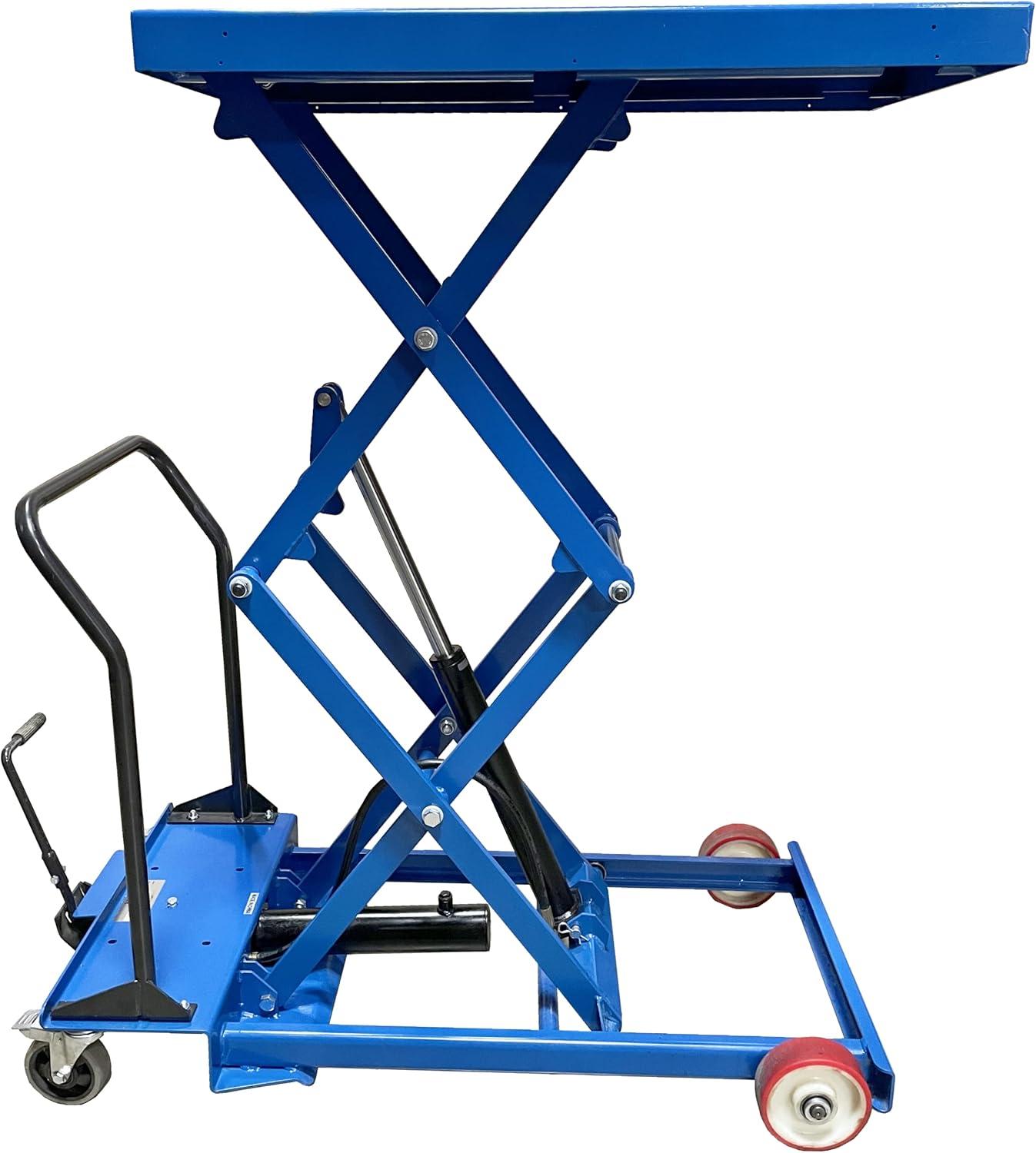 Premium Double Scissor Lift Table, 1000lb. Cap., 40.5" X 24", Foot Release