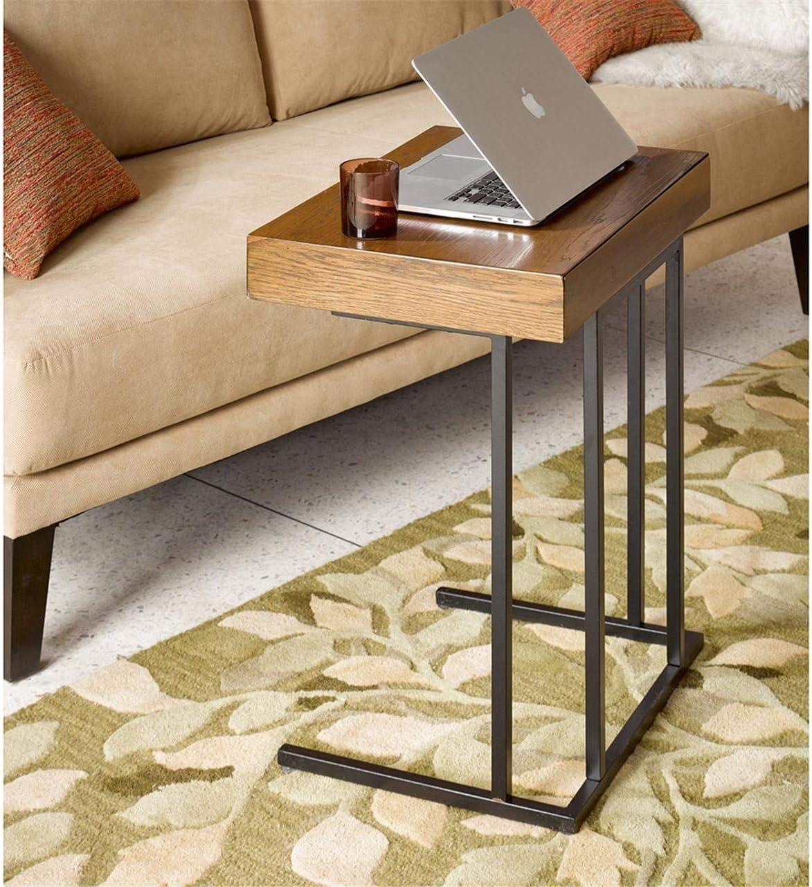 Wynn Black Wood Pull-Up Table with Inner Storage, 22"x26"