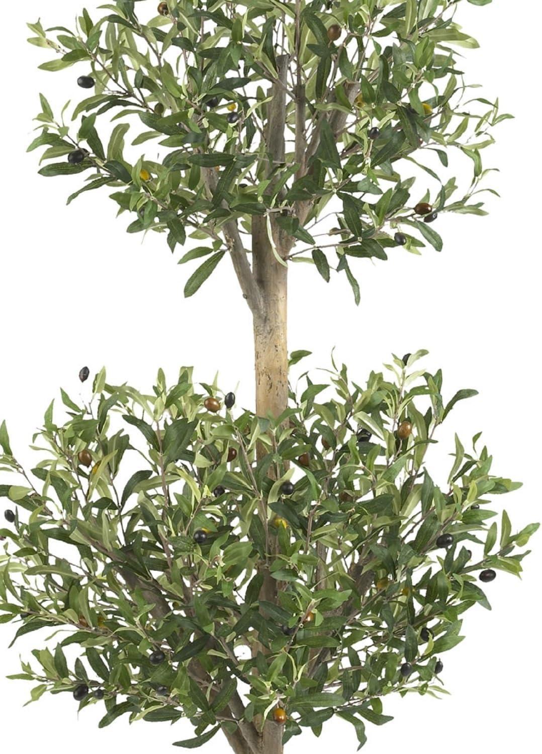 Silk  4.5 ft. Olive Double Topiary Silk Tree