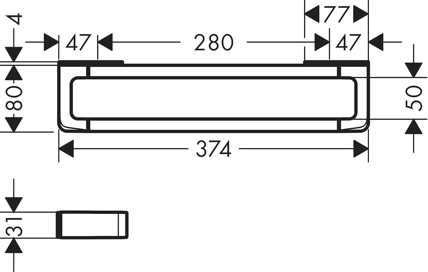 Universal Softsquare 14.7244'' 1 Wall Towel Bar