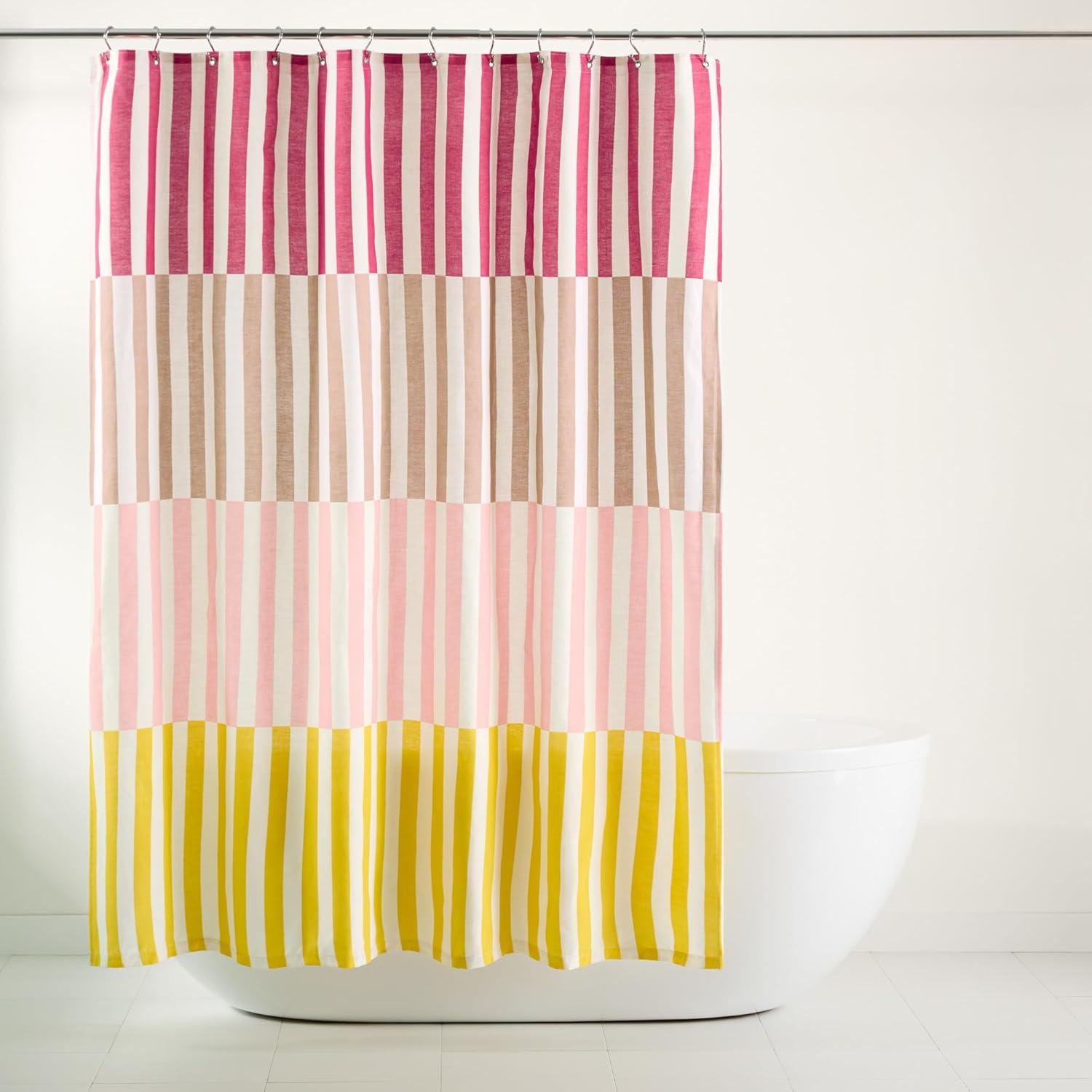 Town & Country Living Town & Country Play Adeline Offset Stripe Fabric Shower Curtain 70"X72"