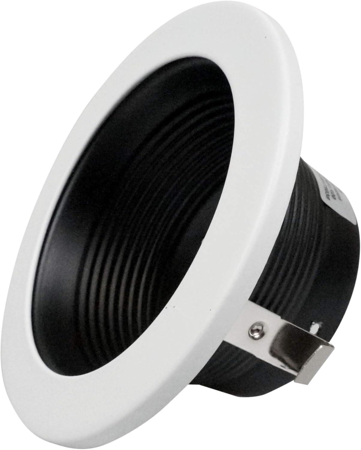 4-Inch Black and White Aluminum Recessed Baffle Trim