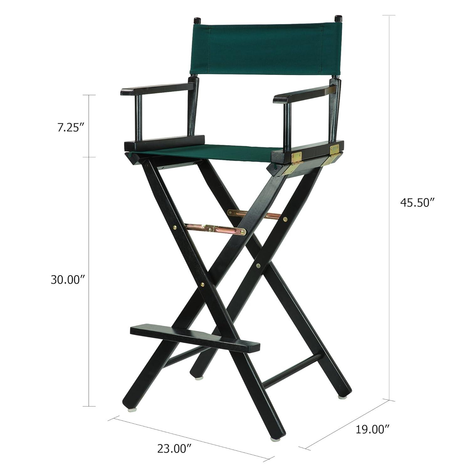Casual Home 30" Director's Chair Black Frame-with Hunter Green Canvas, Bar Height