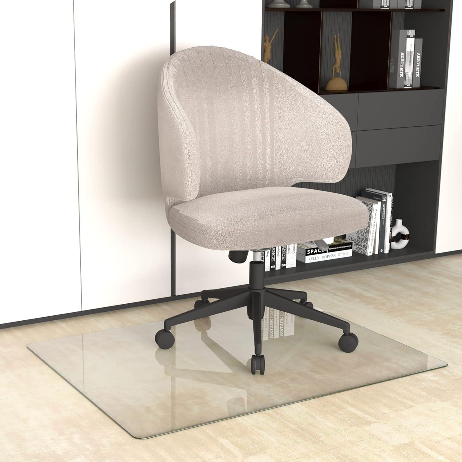 CONGUILIAO 36"x46" Tempered Glass Office Chair Mat for Carpeted or Floors, Effortless Rolling, Easy to Clean