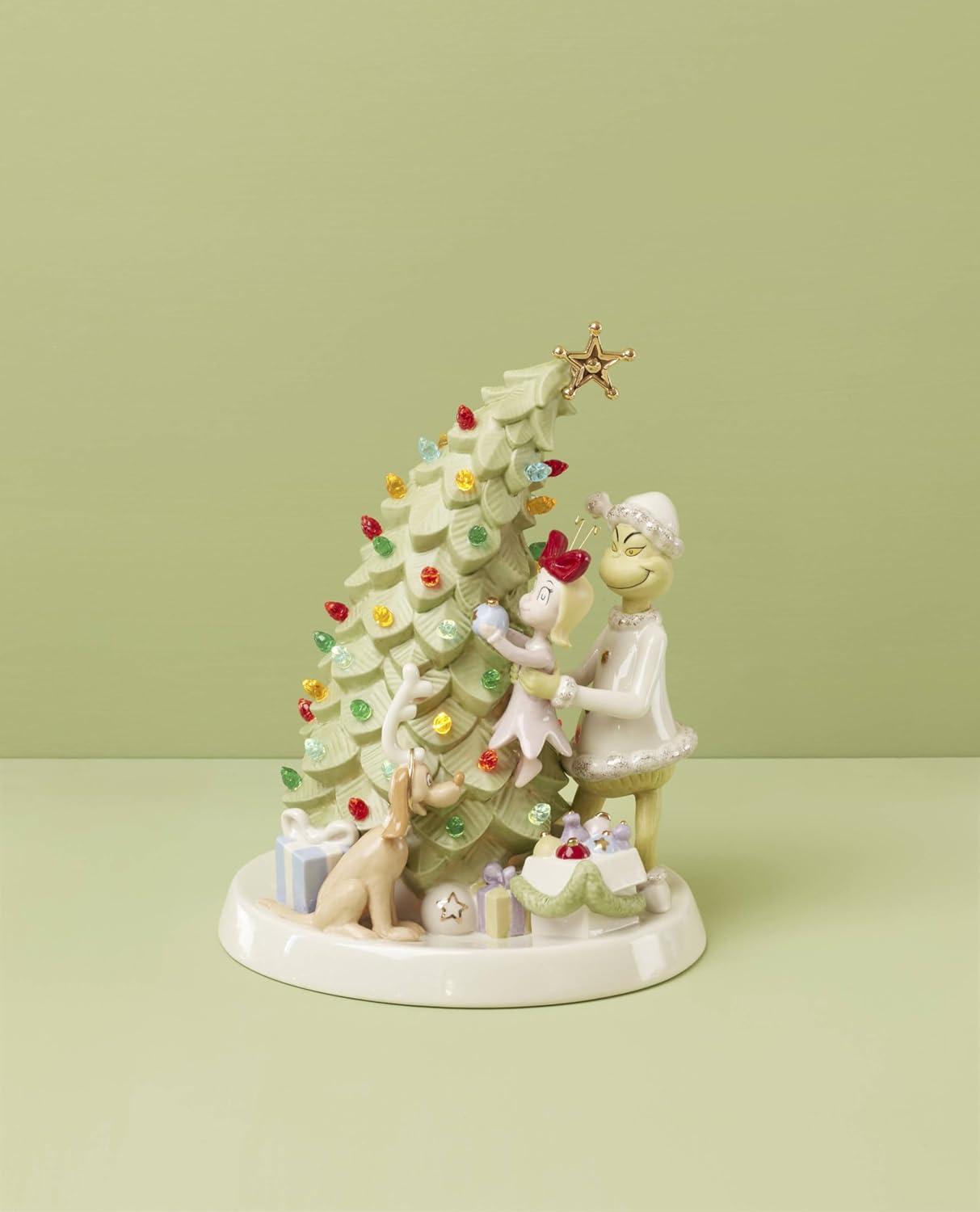 Merry Grinchmas Trimming The Tree Lit Figurine