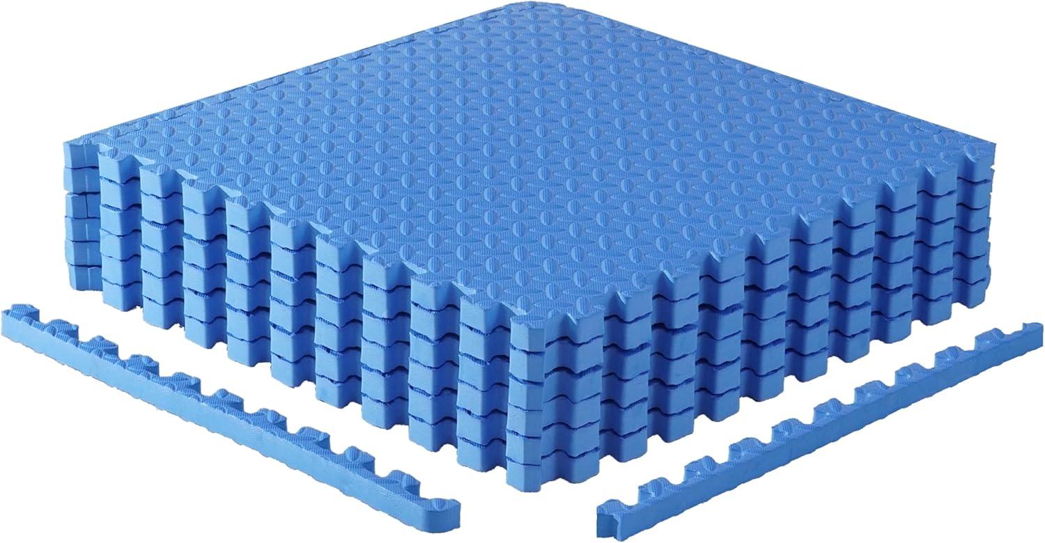 CAP Interlocking Exercise Foam Mats, 24 SQ.FT Diamond, TATAMI, T-Pattern 1-Inch Thickness Tiles