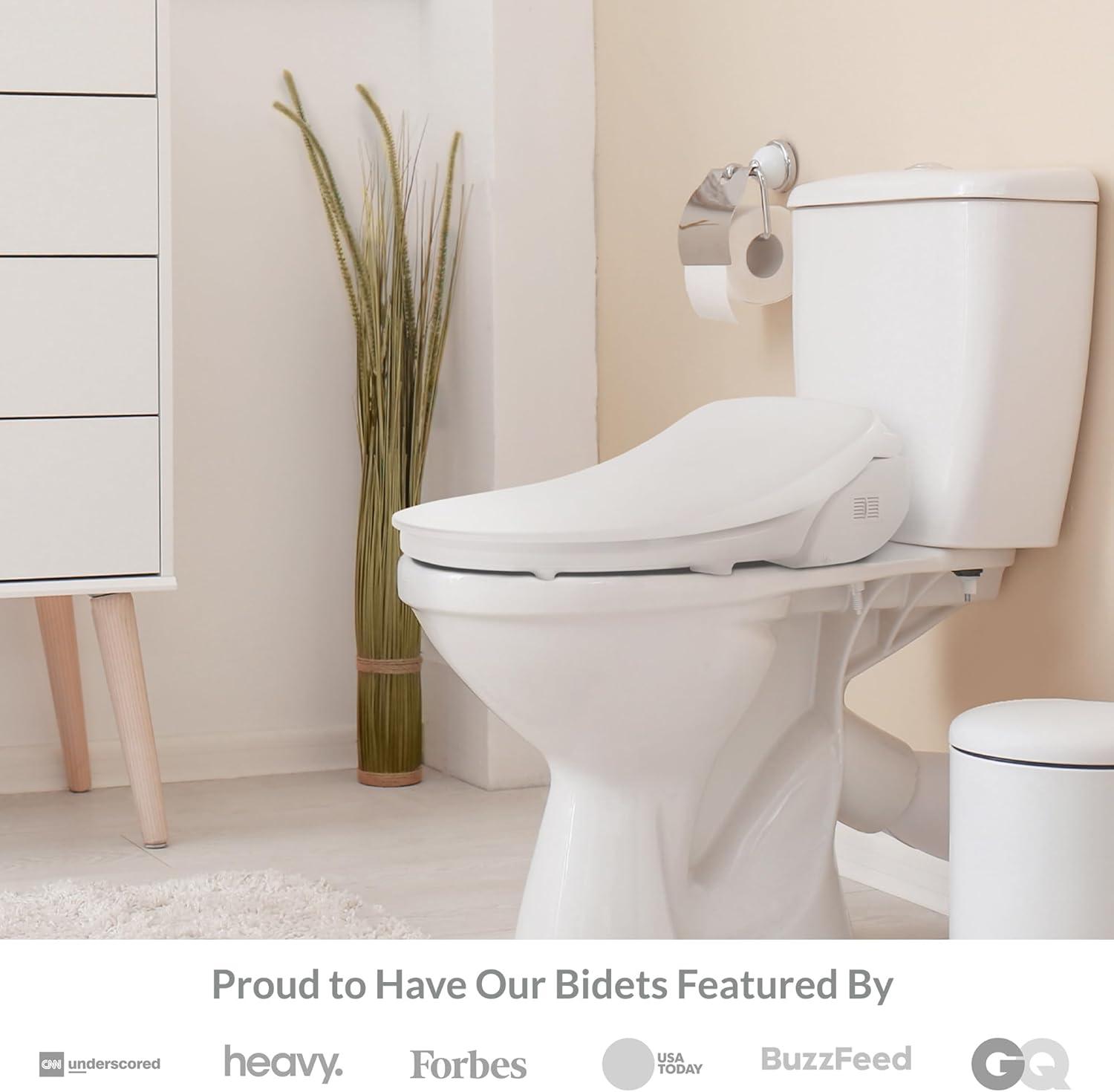 Bio Bidet by BEMIS Slim Three Bidet Toilet Seat, Adjustable Water Temperature with Warm Air Dryer 7ZSLIM3E 000