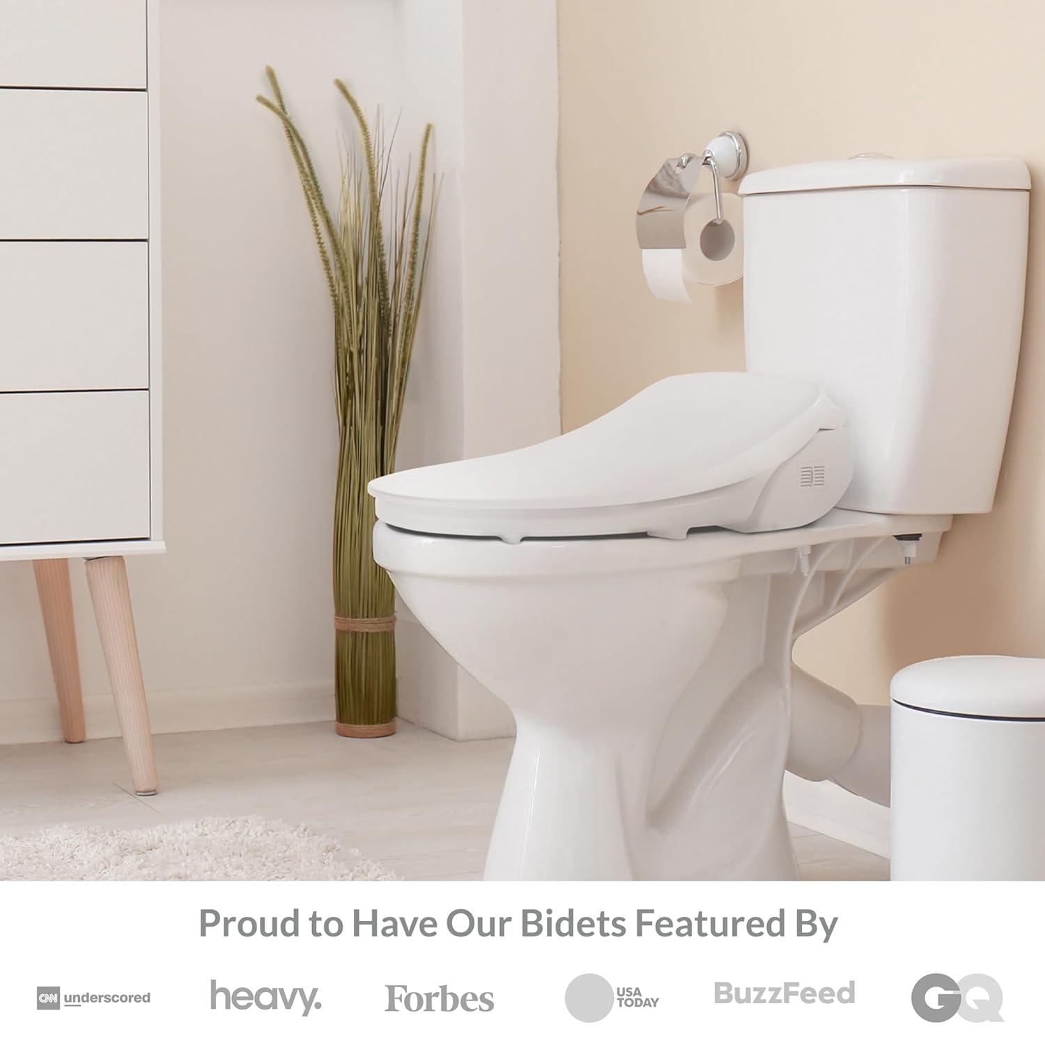 Bio Bidet by BEMIS Slim Three Bidet Toilet Seat, Adjustable Water Temperature with Warm Air Dryer 7ZSLIM3E 000