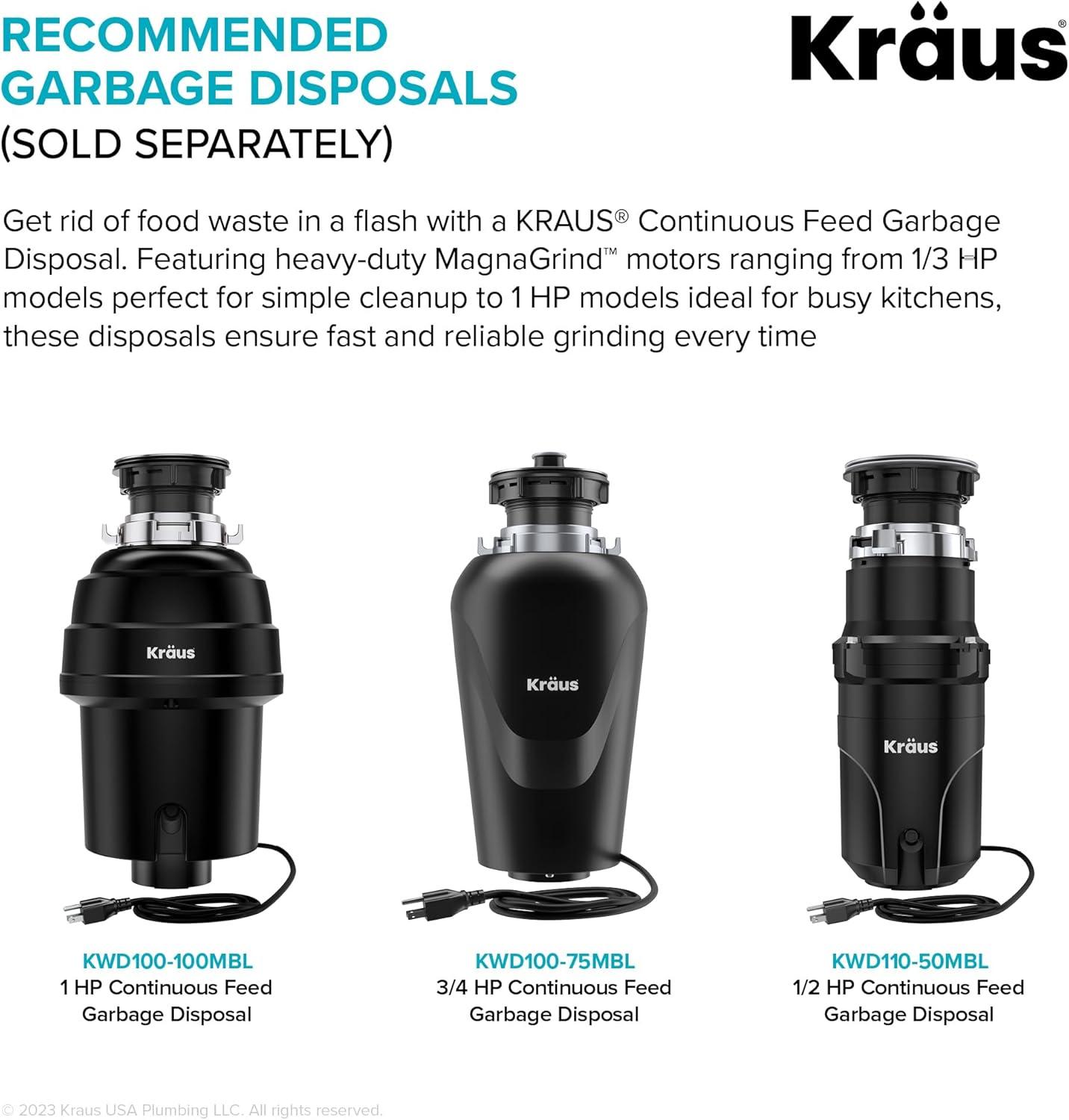 KRAUS Kore™ Workstation Farmhouse Apron Front 16 Gauge Single Bowl Kitchen Sink