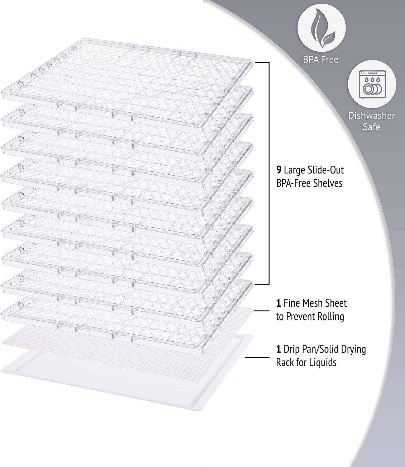 Ivation Ivation 9 Tray 600 Watt Food Dehydrator