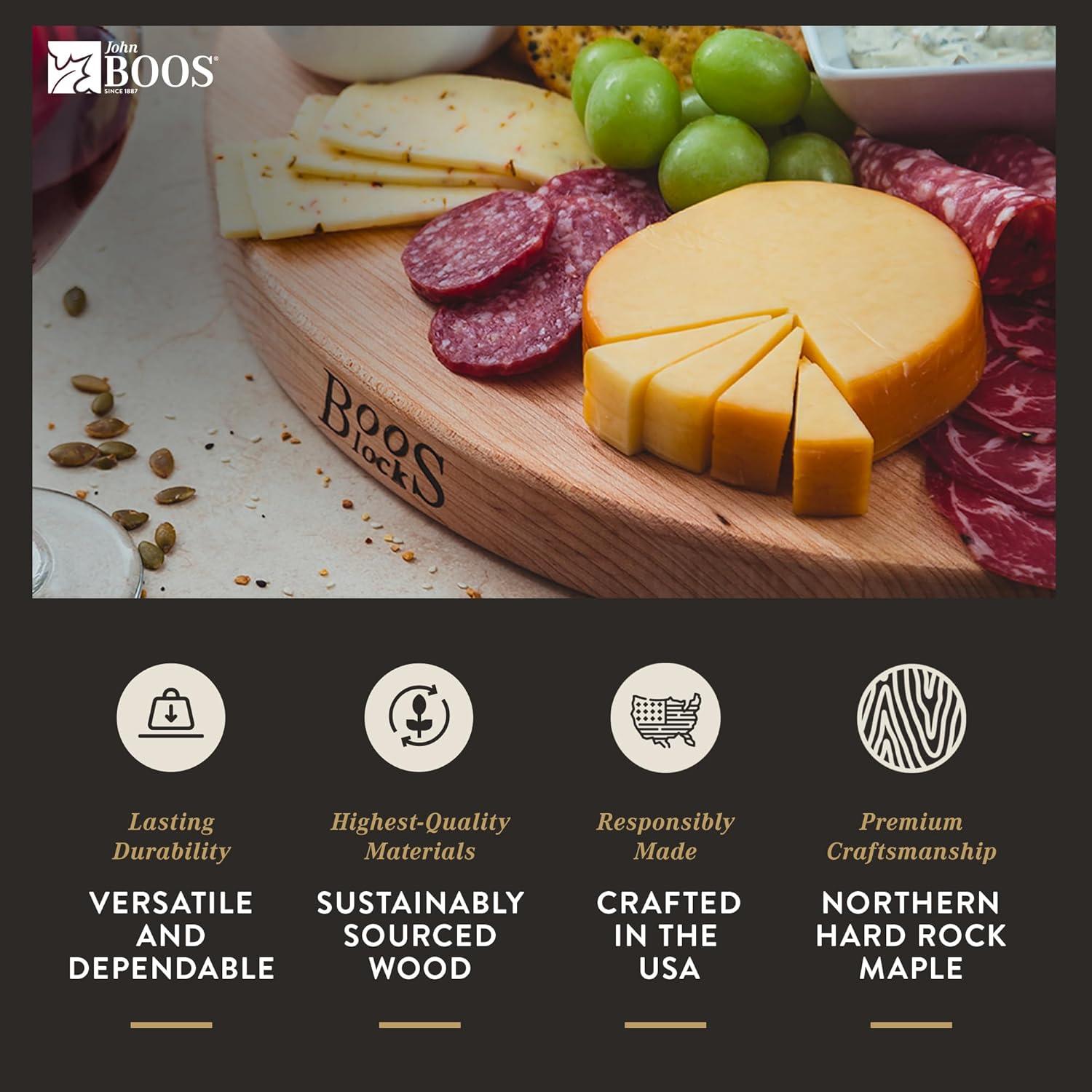 John Boos John Boos 18" Round Cutting Board, 1.5" Edge Grain