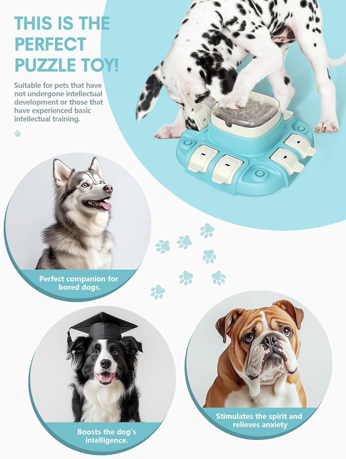 Dog Puzzle Toy - Puzzle Toys for Dogs 2 Levels, Dog Treat Puzzles Toys for IQ Training & Brain Stimulation, Dog Slow Feeder as Gifts for Puppies, Cats, Dogs