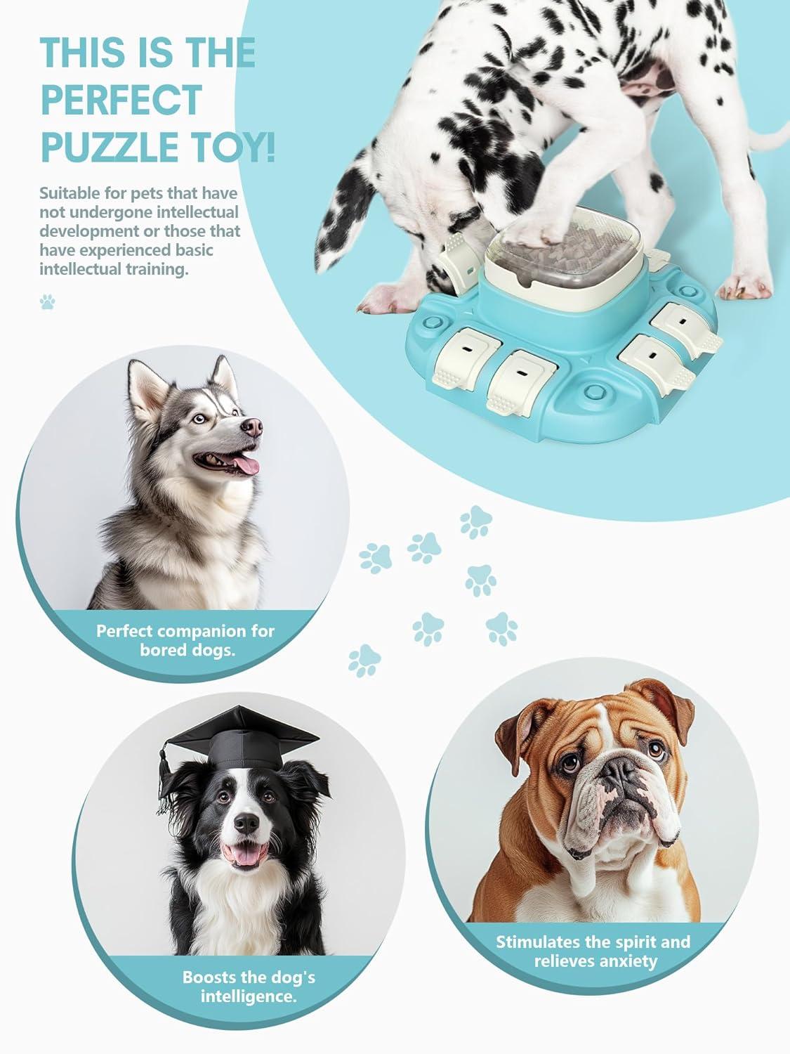 Dog Puzzle Toy - Puzzle Toys for Dogs 2 Levels, Dog Treat Puzzles Toys for IQ Training & Brain Stimulation, Dog Slow Feeder as Gifts for Puppies, Cats, Dogs