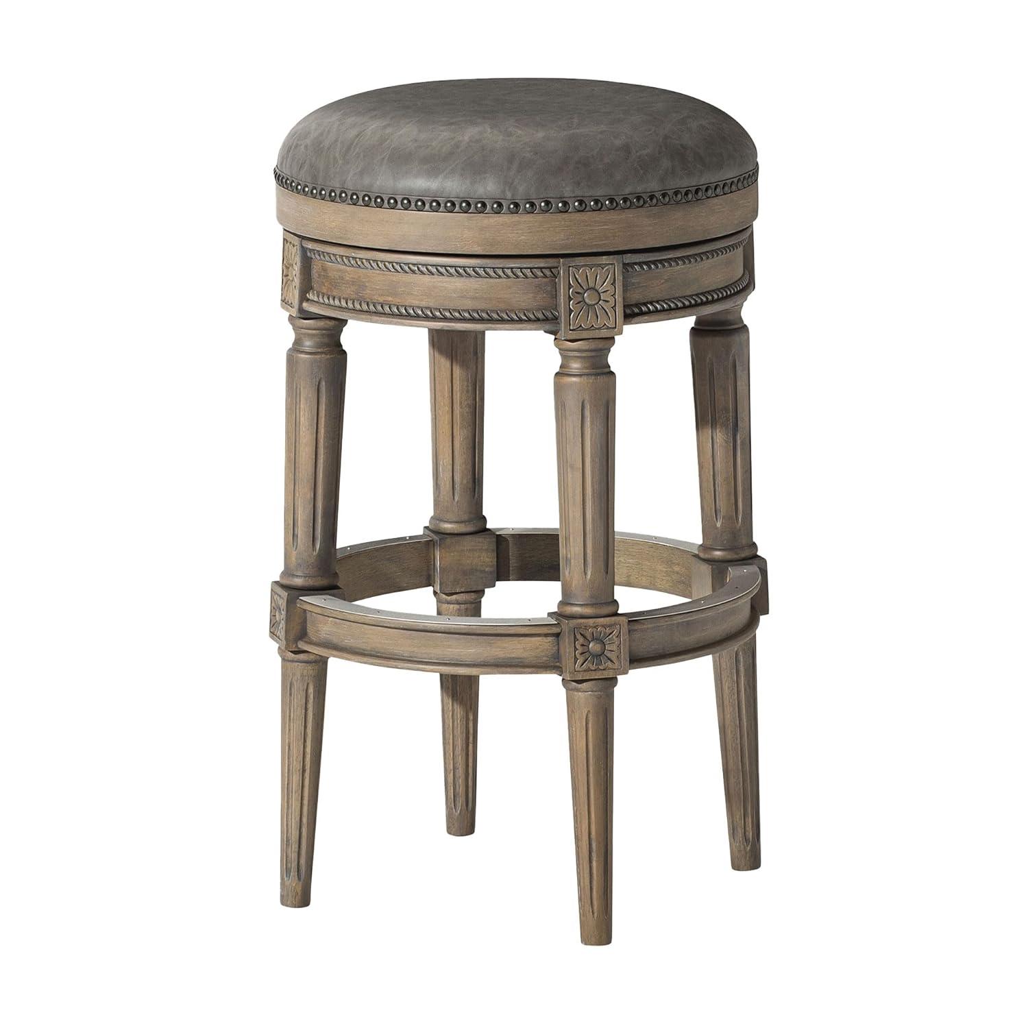 Maven Lane Maven Lane Pullman Backless Bar Stool with Vegan Leather Upholstery
