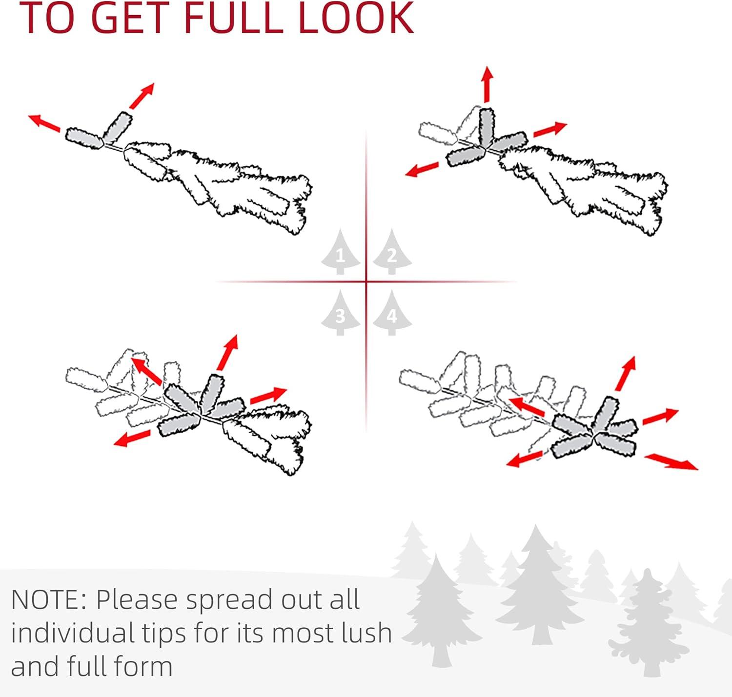 HOMCOM 6 FT Tall Unlit Slim Fir Artificial Christmas Tree with Realistic Branches, and 583 Tips, Green