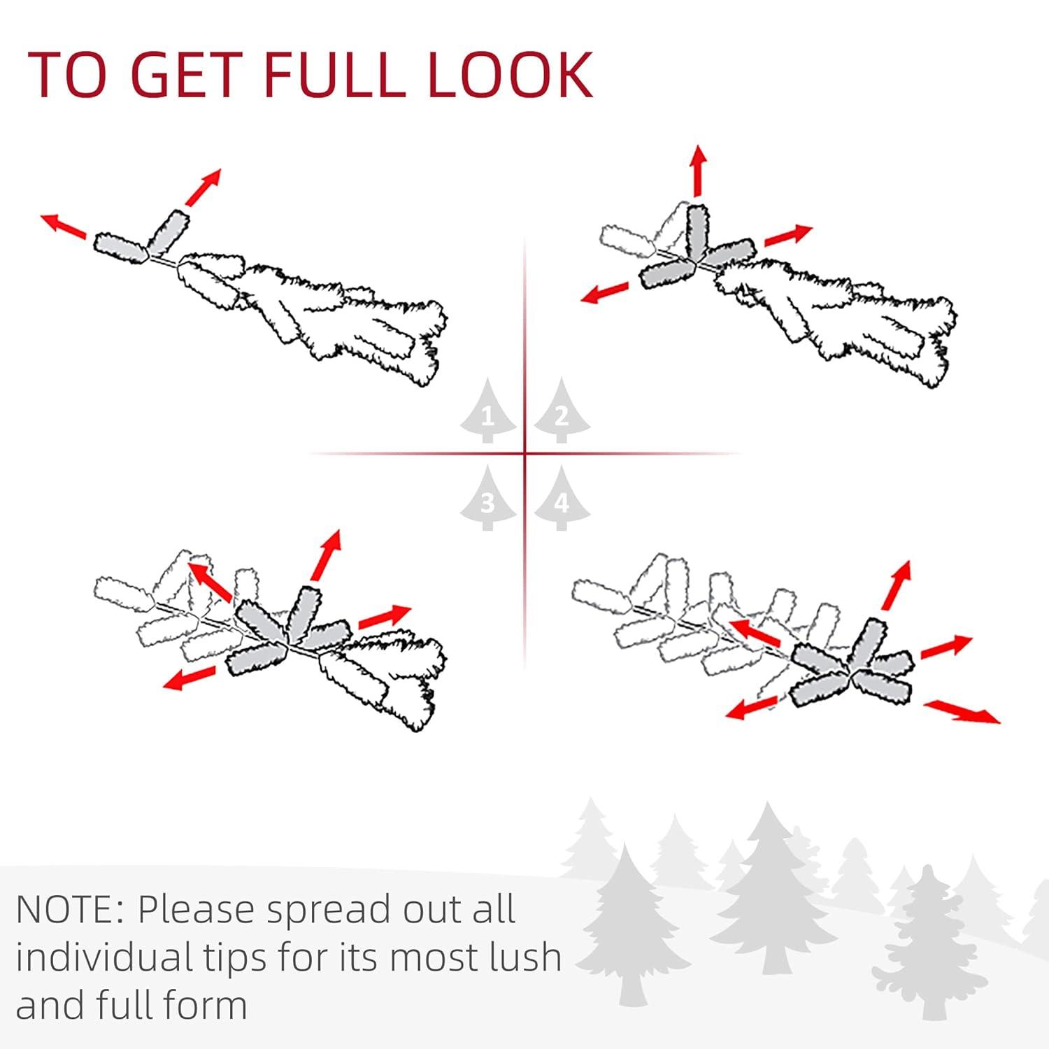 HOMCOM 6 FT Tall Unlit Slim Fir Artificial Christmas Tree with Realistic Branches, and 583 Tips, Green