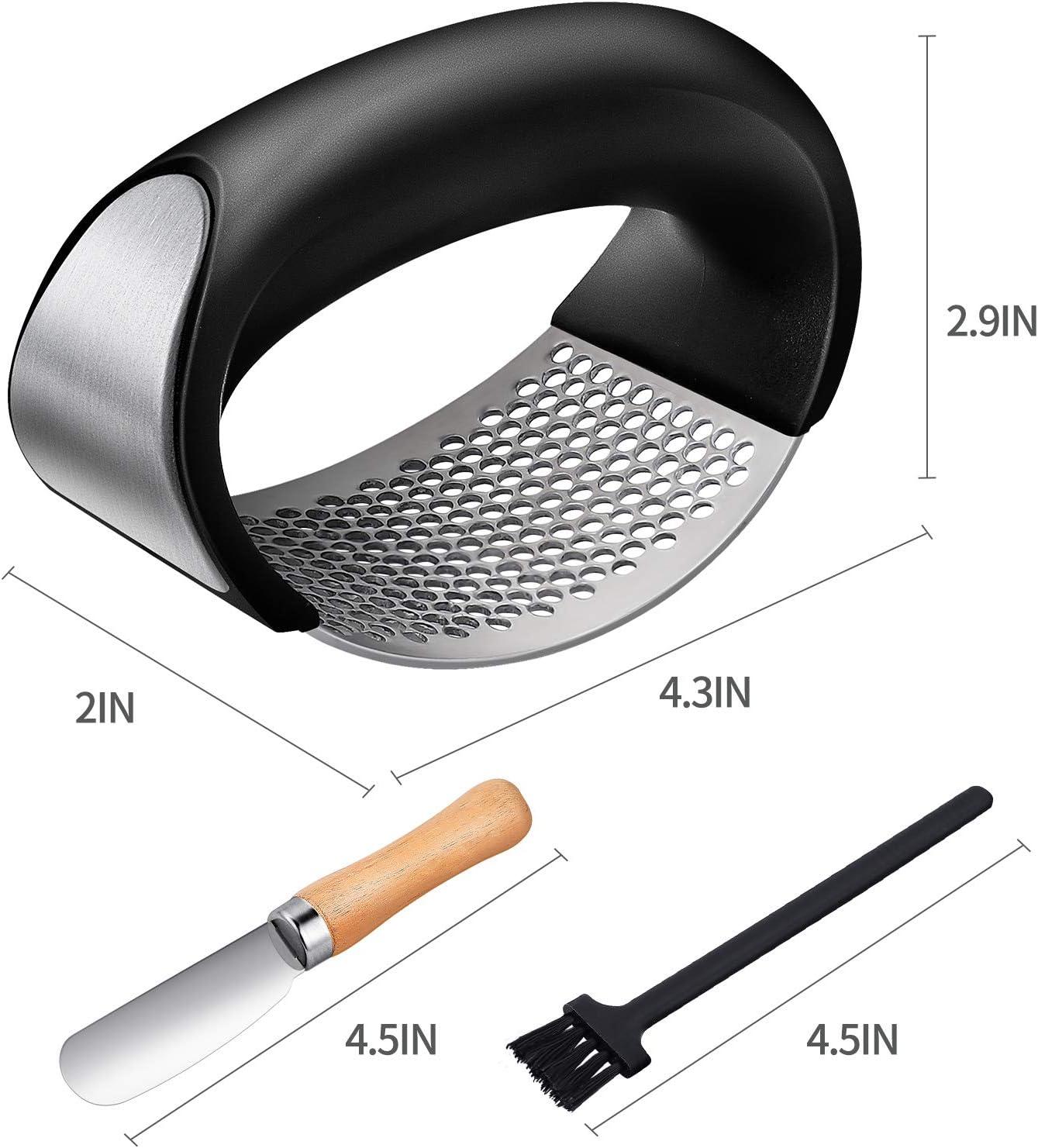 Garlic Chopper,Garlic Crusher,Garlic Press Rocker - 2024 New Stainless Steel Garlic Mincer Garlic Crusher with Peeler,Chopper with Peeler and Scraper for Smash Garlic