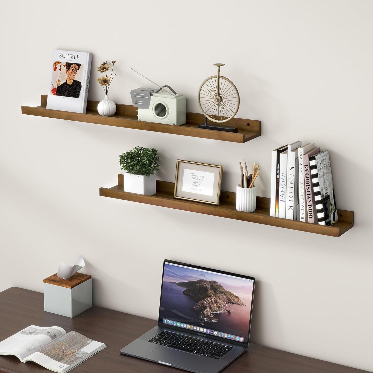 Melpomeni 2 Piece Solid Wood Floating Shelf