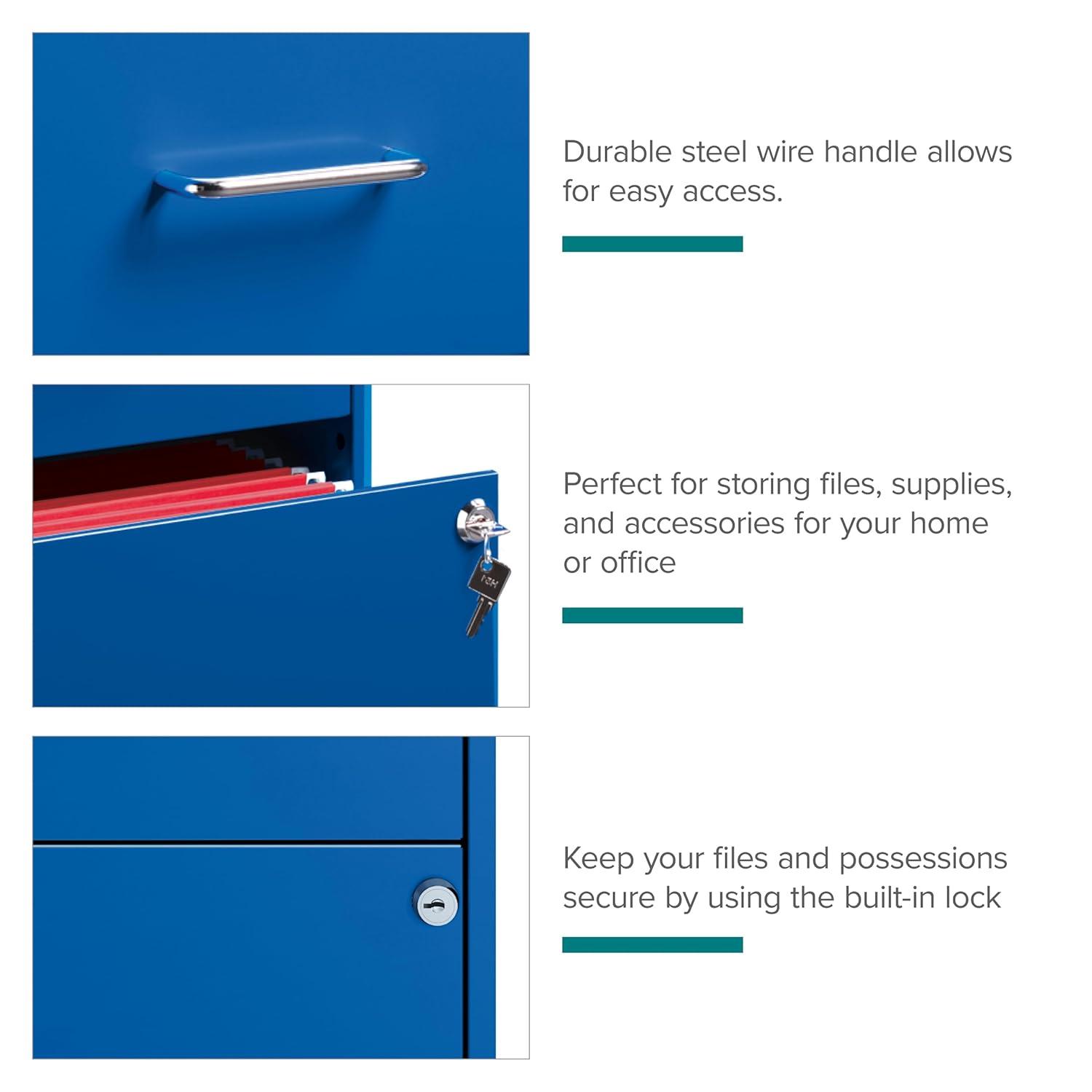 Space Solutions 18" 2 Drawer Metal File Cabinet Classic Blue