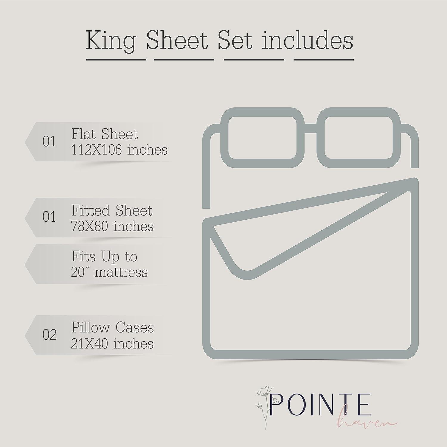 King White Cotton Deep Pocket Sheet Set