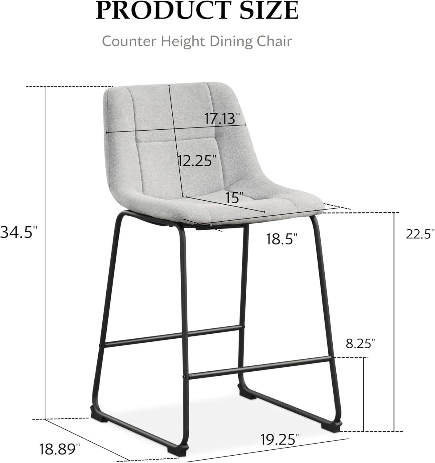 Furniture of America Perri Modern Chenille Counter Height Dining Chairs, Gray (Set of 2)