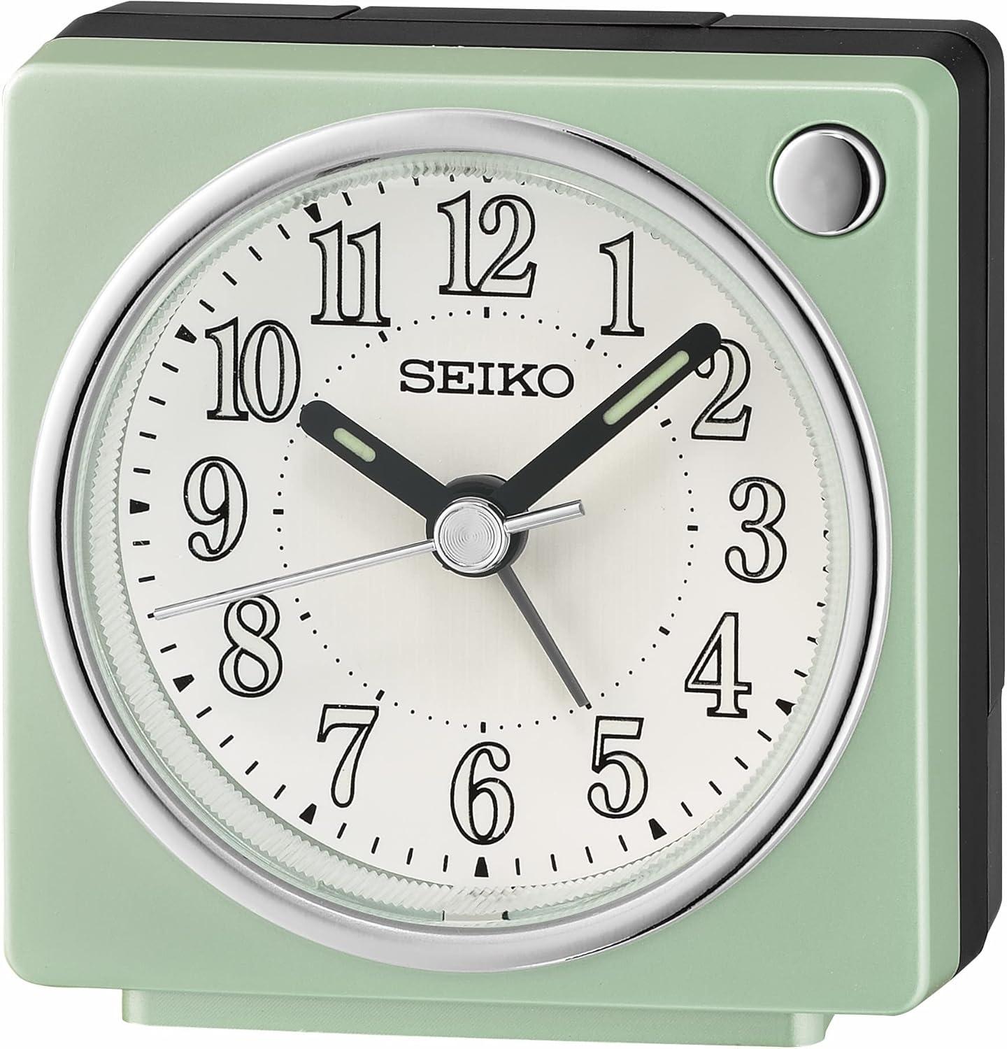 Seiko Pearl Green Analog Quartz Bedside Alarm Clock