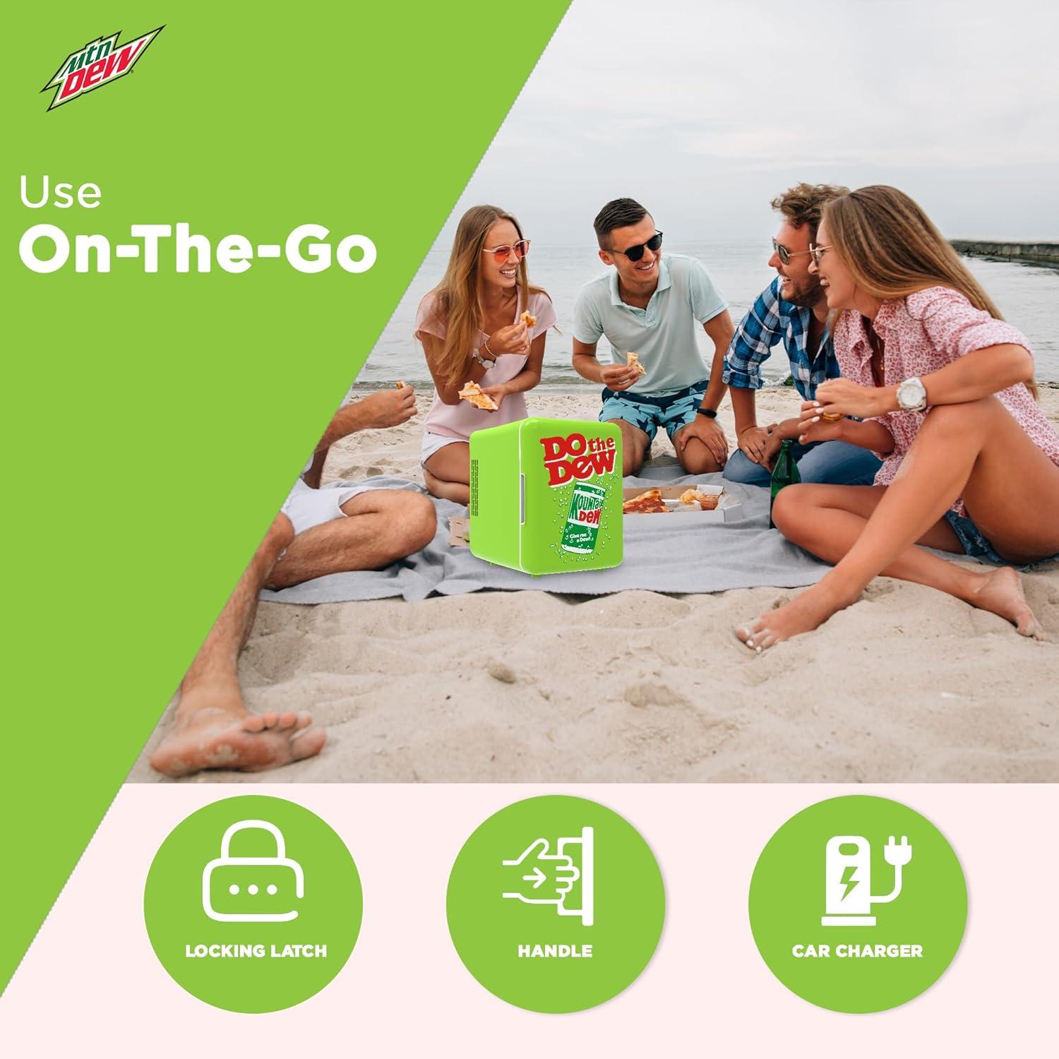 Mountain Dew Green Compact Personal Mini Fridge Cooler