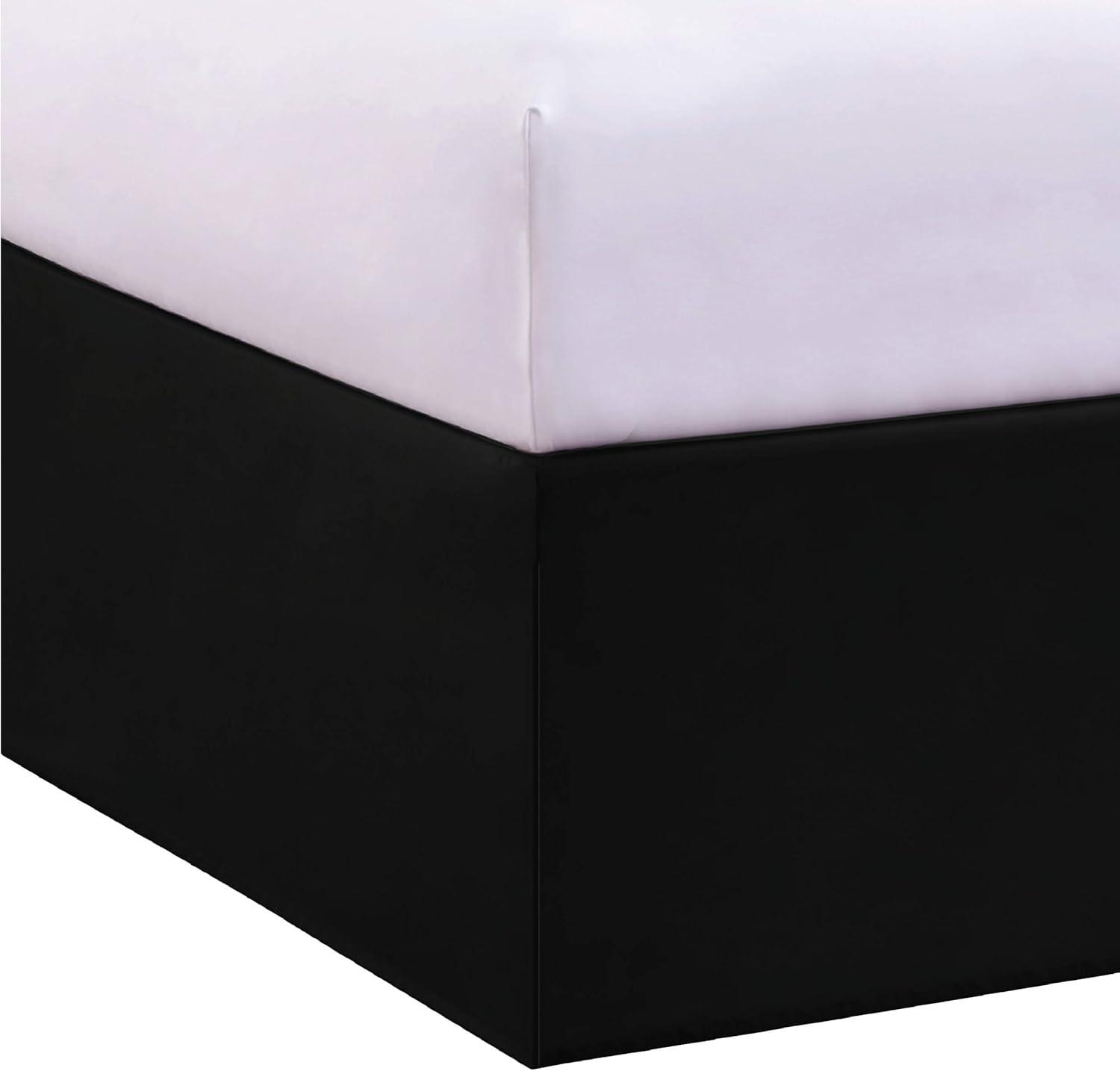 Bed Maker's Wrap-Around Hassle Free, Never Lift Your Mattress Tailored Bed Skirt, 14" Drop Length, King, Black