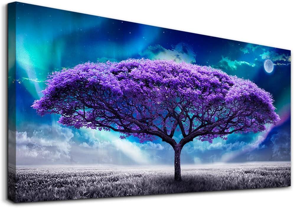 Shiartex Canvas Wall Art For Living Room Farmhouse Wall Decor For Bedroom Purple Tree Abstract Scenery Pictures Artwork Canvas Prints Office Decor Painting Dormitory Decor 20"x16"in