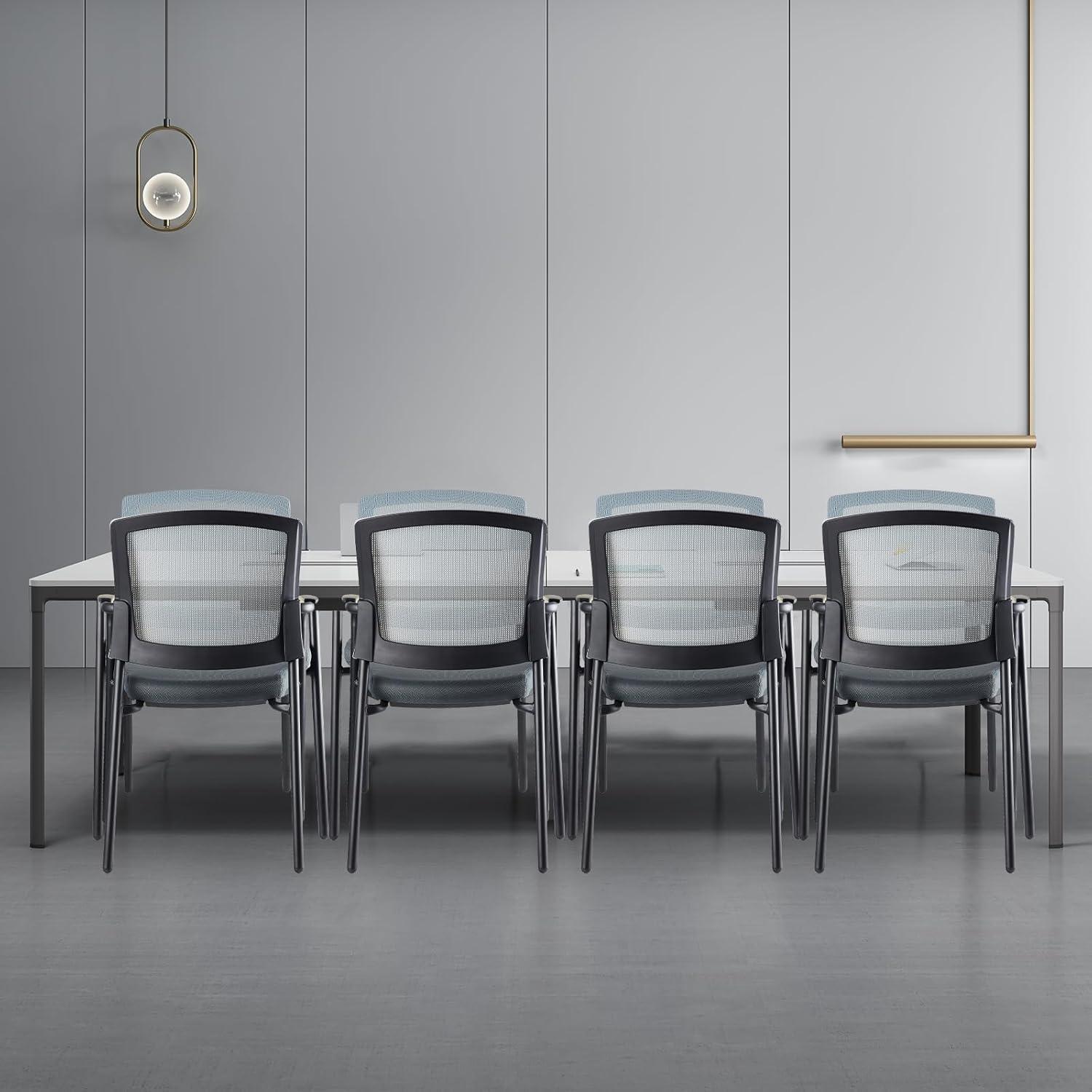 Inbox Zero Nashiya CLATINA Mesh Back 22.2" W Stackable Seat Waiting Room Chair with Metal Frame
