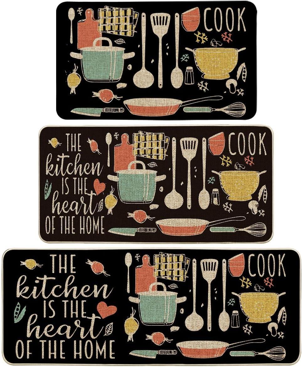 Rosalind Wheeler The Kitchen is The Heart of The Home Kitchen Mats Set of 2