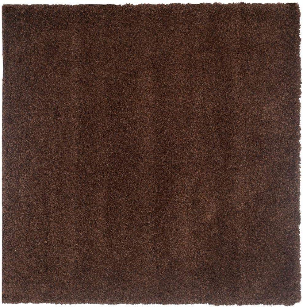 California Shag SG151 Power Loomed Indoor Accent Rug - Brown - 4'x4' - Safavieh