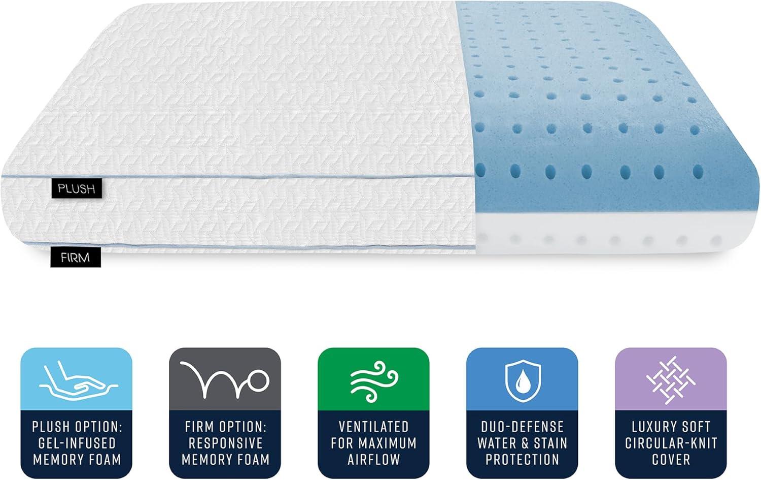 LifeSleep Dual Comfort Support Reversible Memory Foam Oversized Bed Pillow