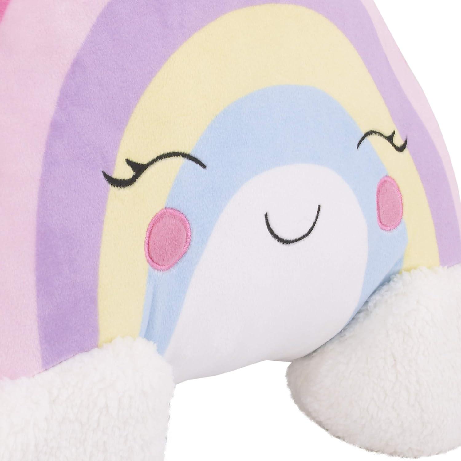 NoJo Little Love by NoJo Rainbow Shaped Plush Sherpa Decorative Pillow with Clouds