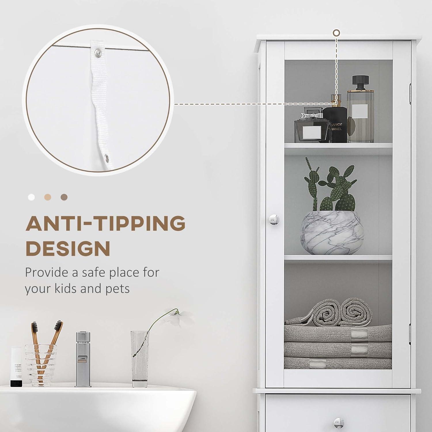NRANTUM kleankin Slim Bathroom Storage Cabinet, Tall Bathroom Cabinet