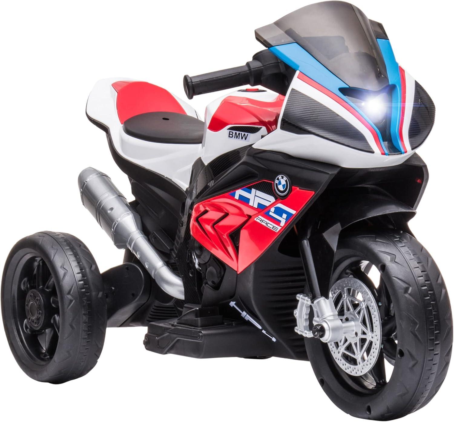 Red 6V Kids Ride-On Motorcycle with Training Wheels