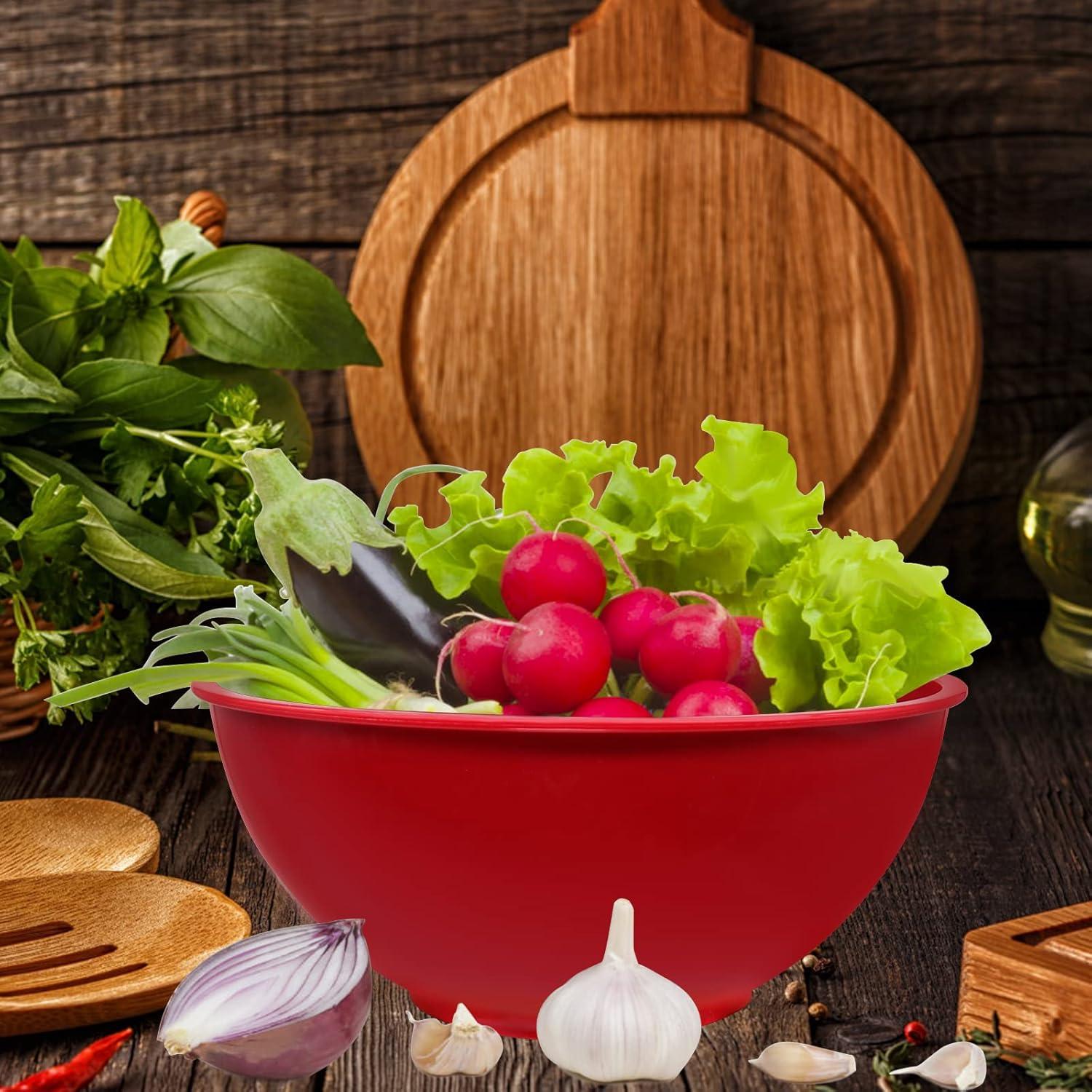 Colorful Plastic Nesting Mixing Bowls Set, 6-Piece