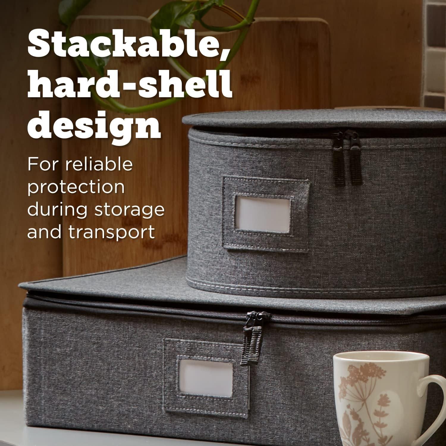 China Storage Containers, Containers for Organizing, Hard Shell Case, Felt Plate Dividers, Moving Supplies, Storage Box, Wine, Dishes, Glasses Storage, Charger Plates Storage Containers