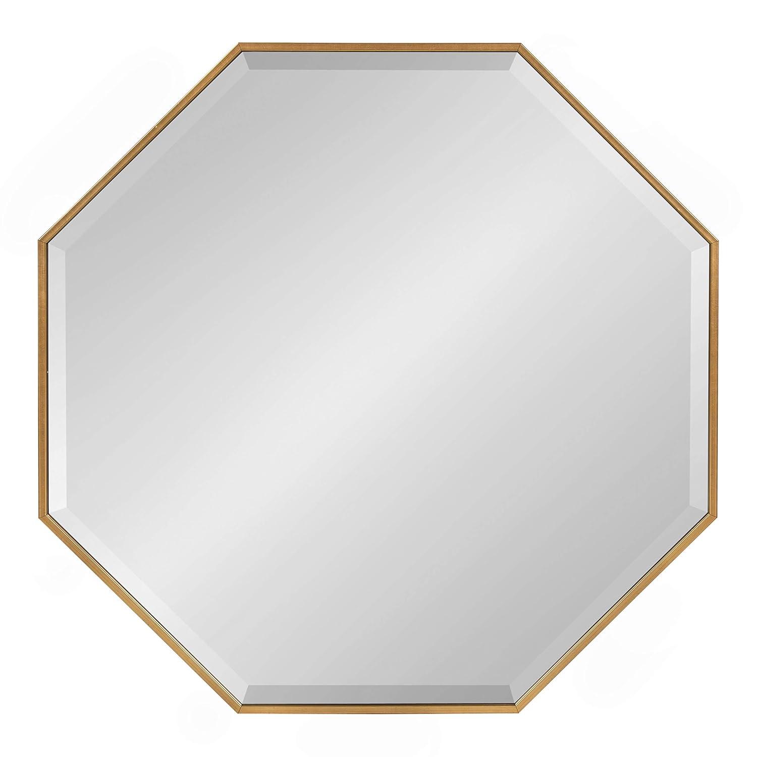 Kate & Laurel All Things Decor 28.7" x 28.7" Rhodes Octagon Wall Mirror Gold : Modern Style, No Assembly Required