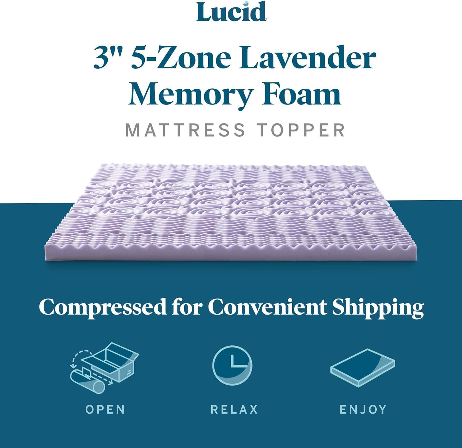 Lavender Infused Twin Memory Foam Mattress Topper