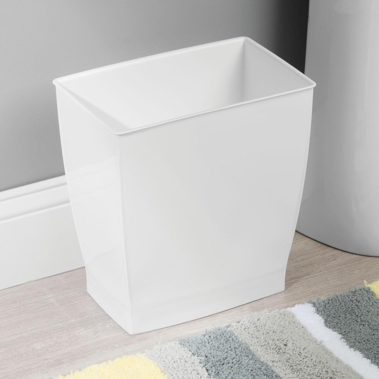 iDesign Mono BPA-Free Plastic Rectangular Waste Basket - 11.25" x 7.5" x 12", Gray