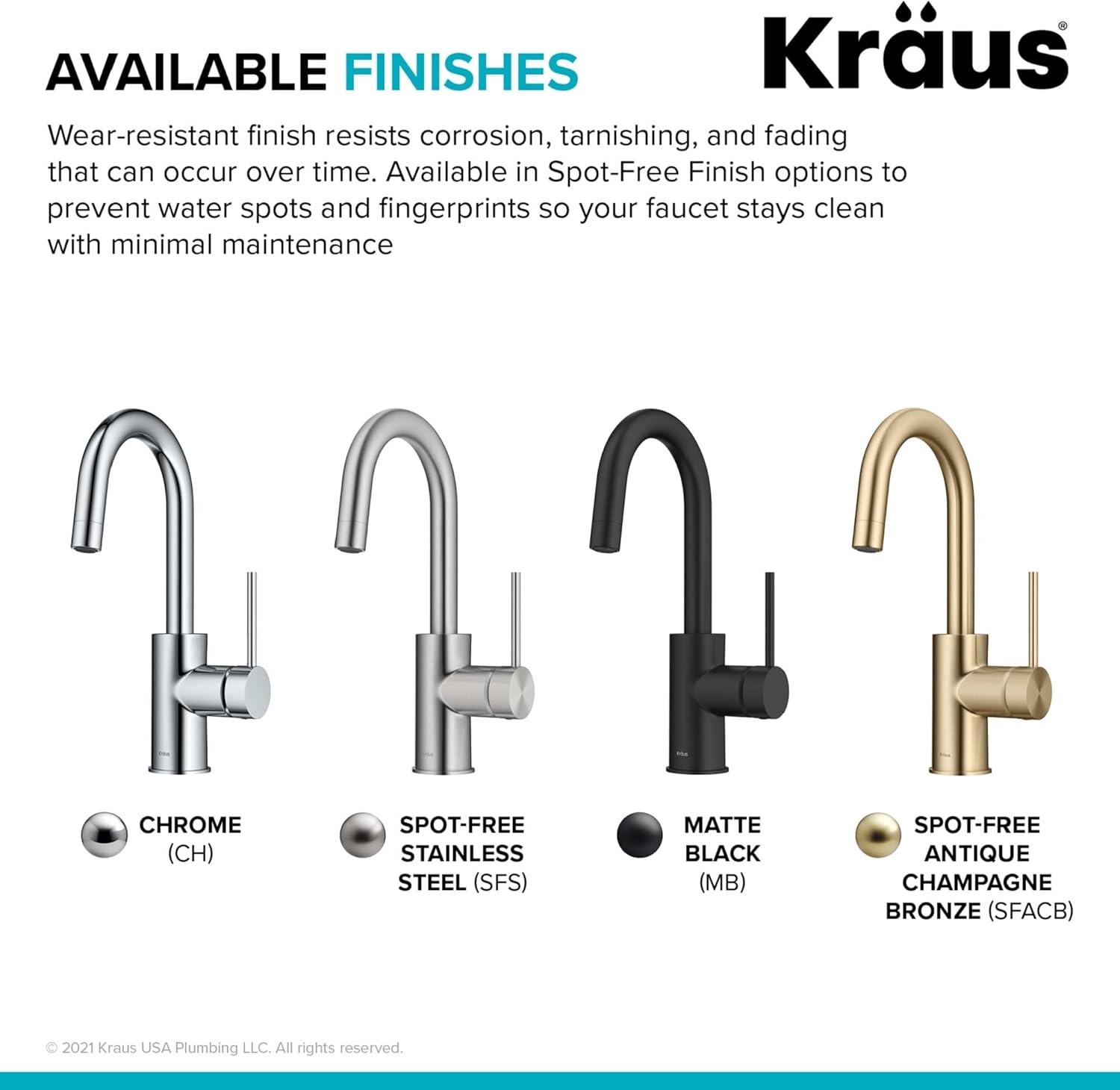 Kraus Oletto™ Single Handle Kitchen Bar Faucet KPF-2600SFACB