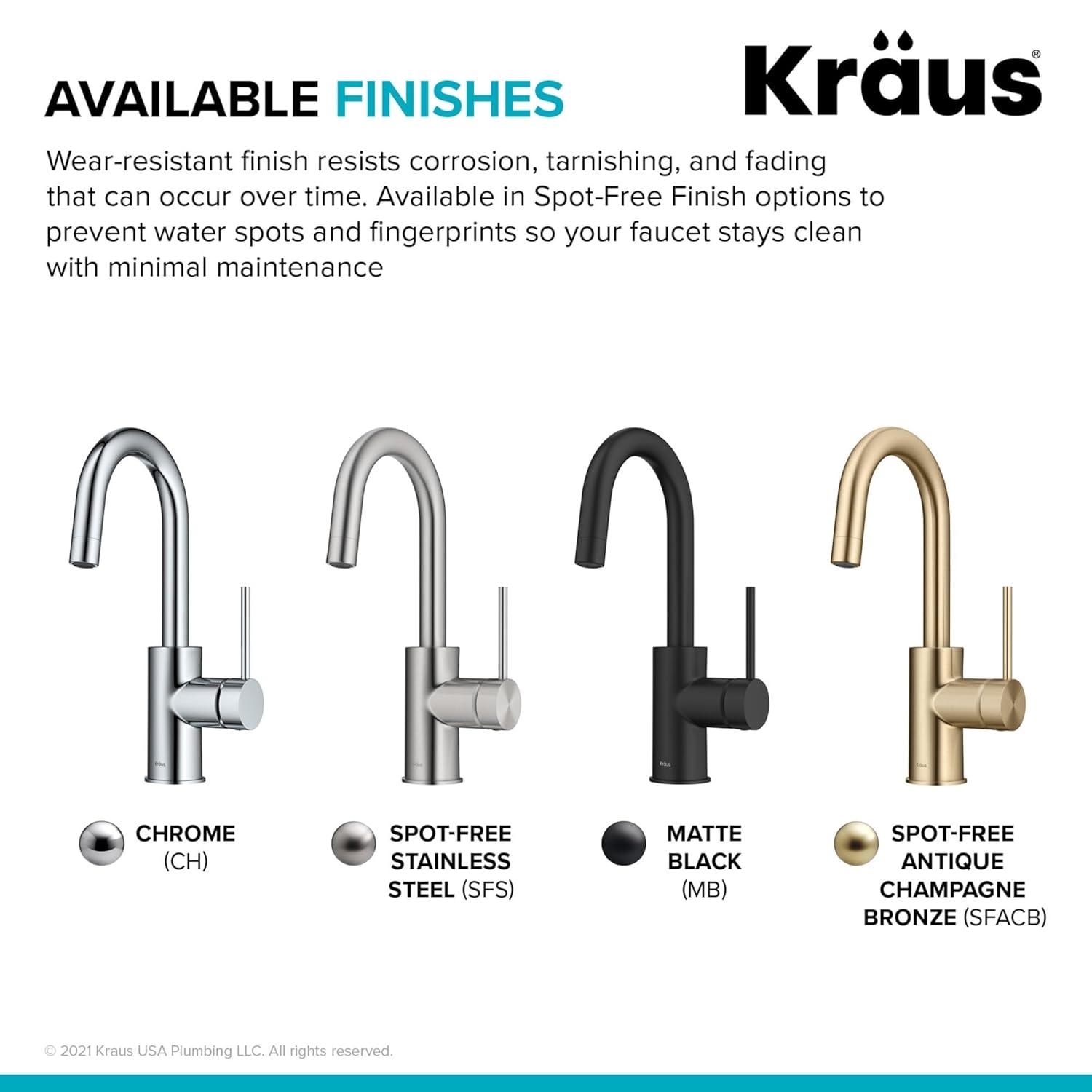 Kraus Oletto™ Single Handle Kitchen Bar Faucet KPF-2600SFACB