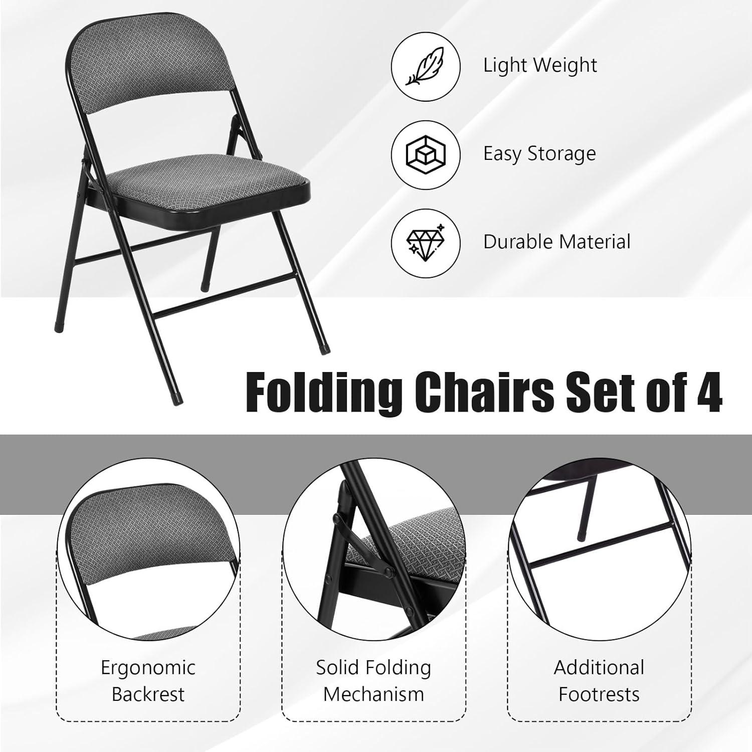 Fabric Padded Banquet Folding Chair Folding Chair Set